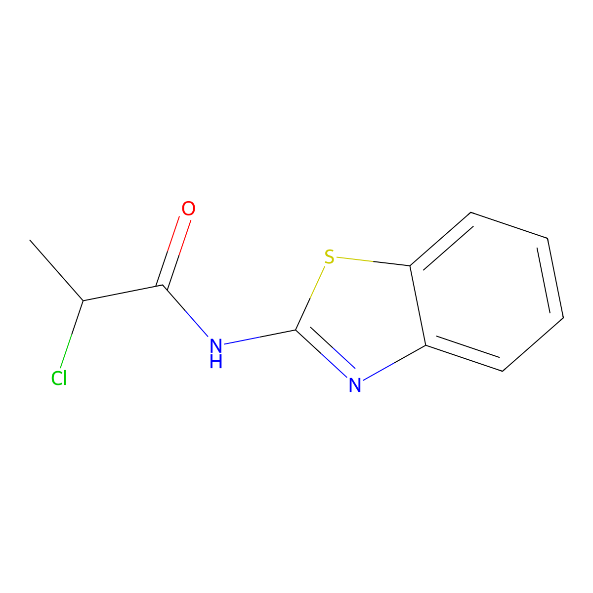 N-1,3-benzothiazol-2-yl-2-chloropropanamide molecular structure, CAS 26608-39-9