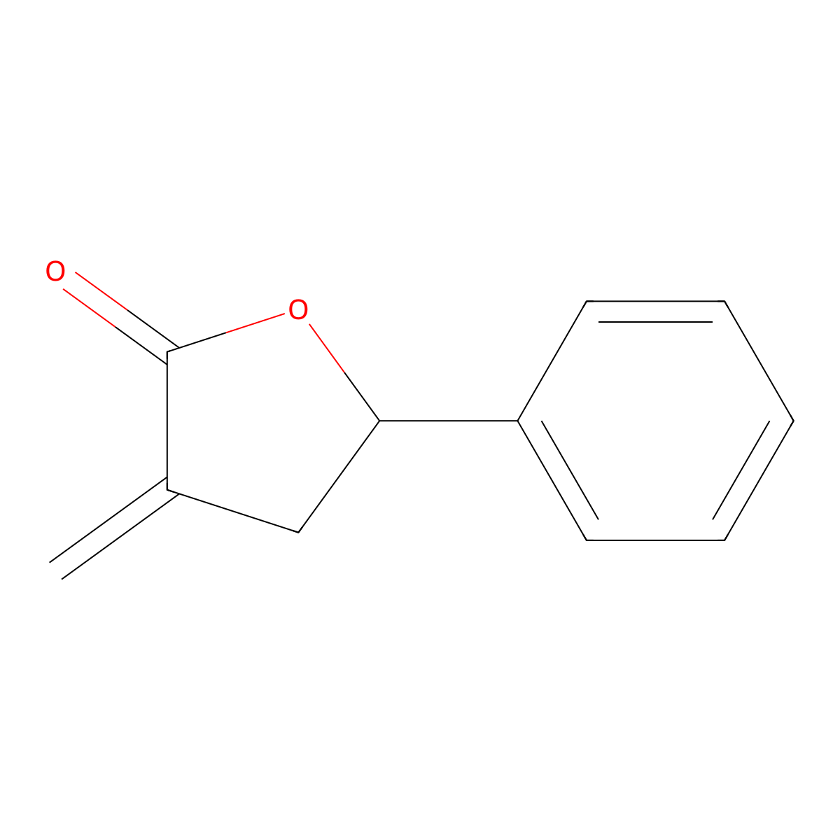 2(3H)-Furanone, dihydro-3-methylene-5-phenyl- molecular structure, CAS 26613-71-8