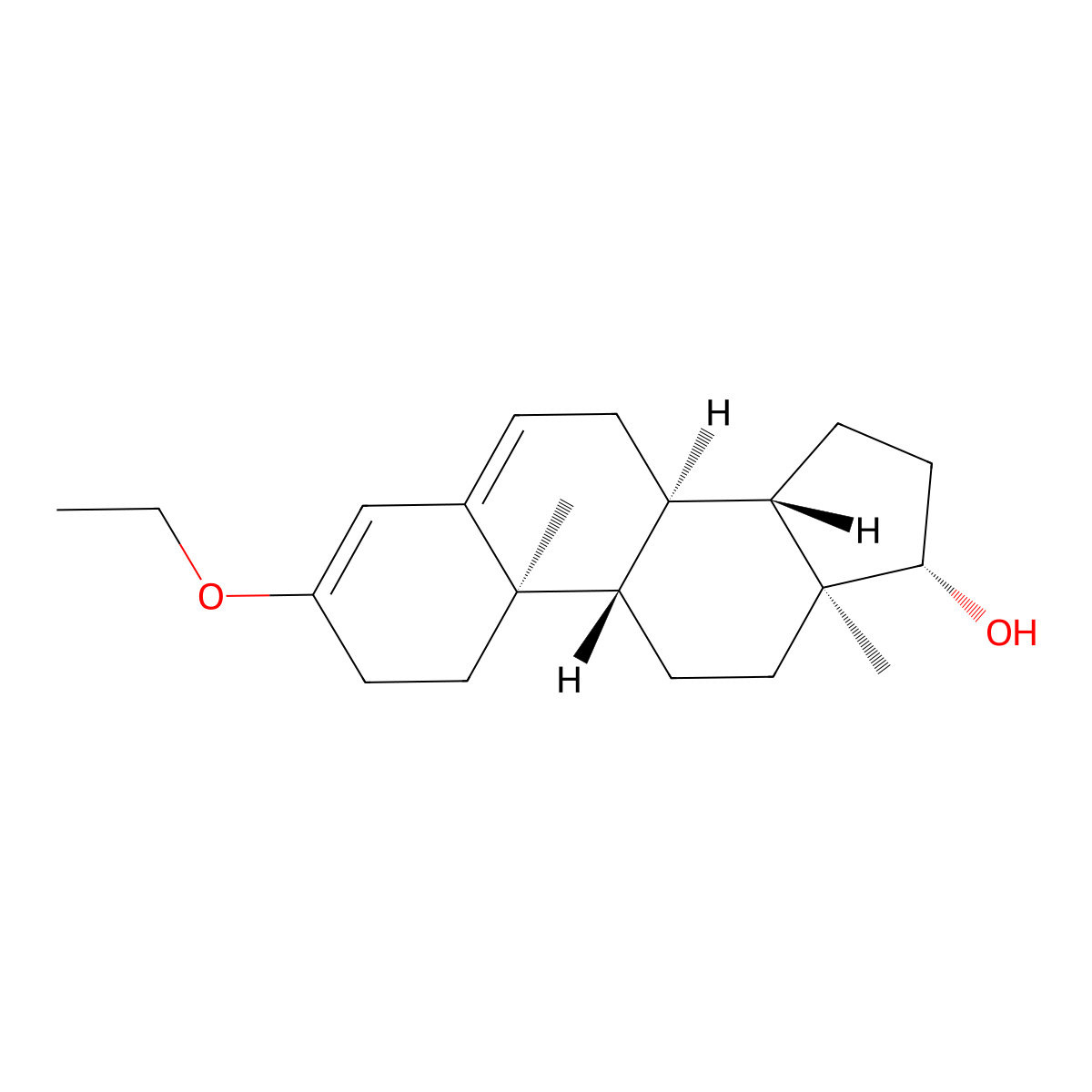 3-Ethoxyandrosta-3,5-dien-17beta-ol molecular structure, CAS 26614-48-2