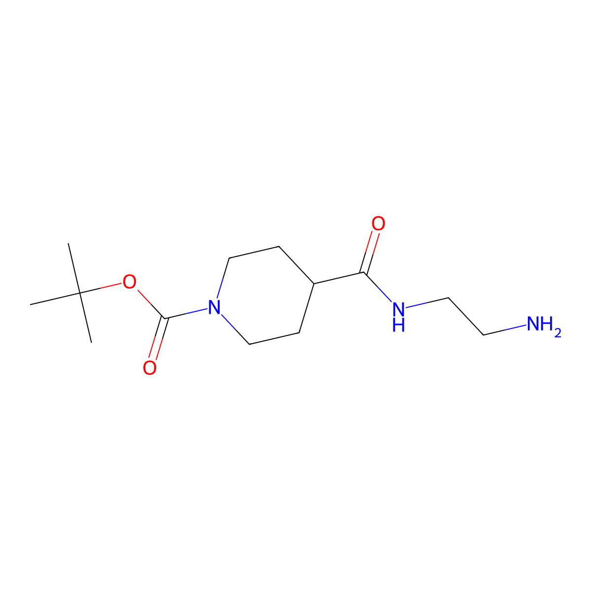 Tert-butyl 4-[(2-aminoethyl)carbamoyl]piperidine-1-carboxylate molecular structure, CAS 2661423-87-4