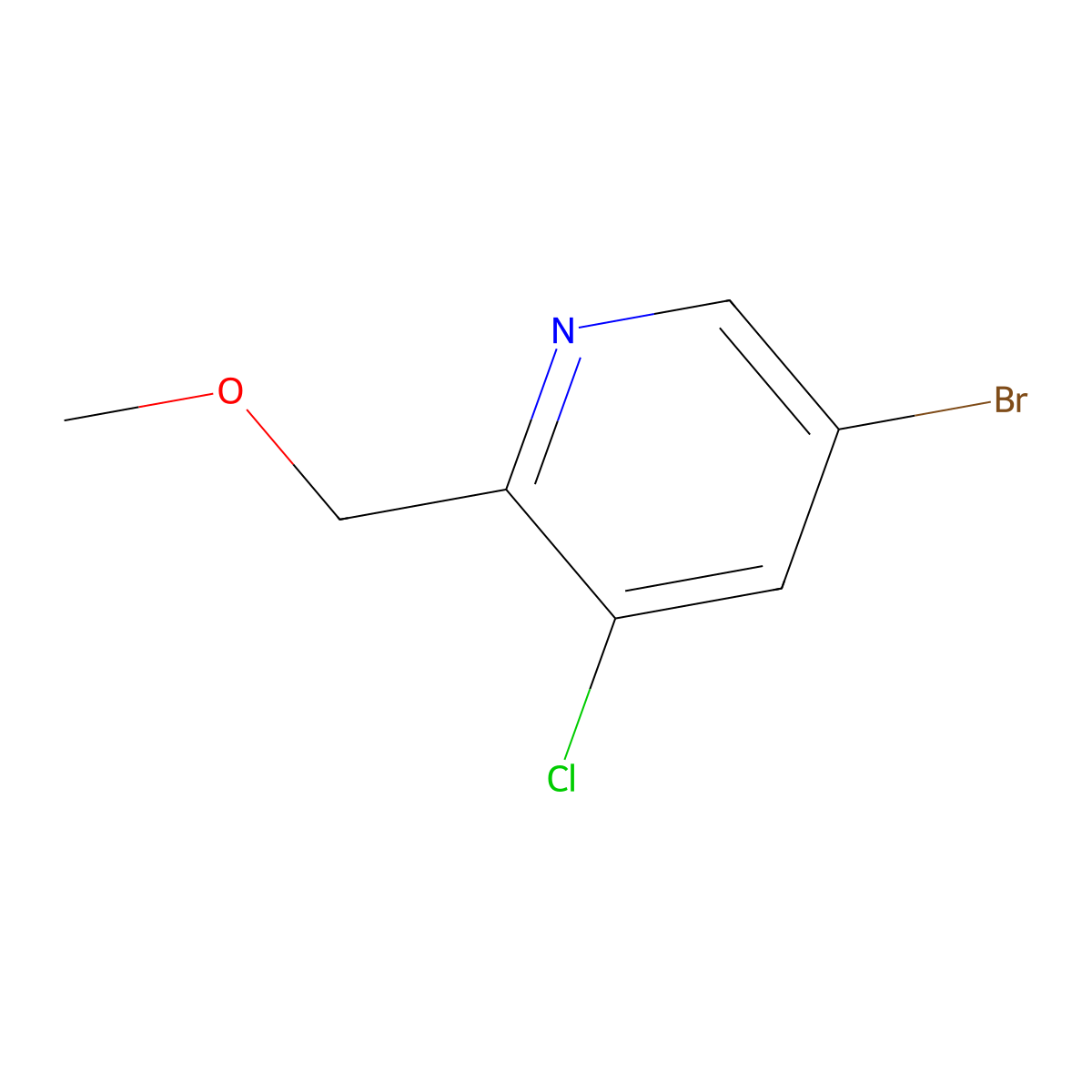 5-Bromo-3-chloro-2-(methoxymethyl)pyridine molecular structure, CAS 2661482-88-6