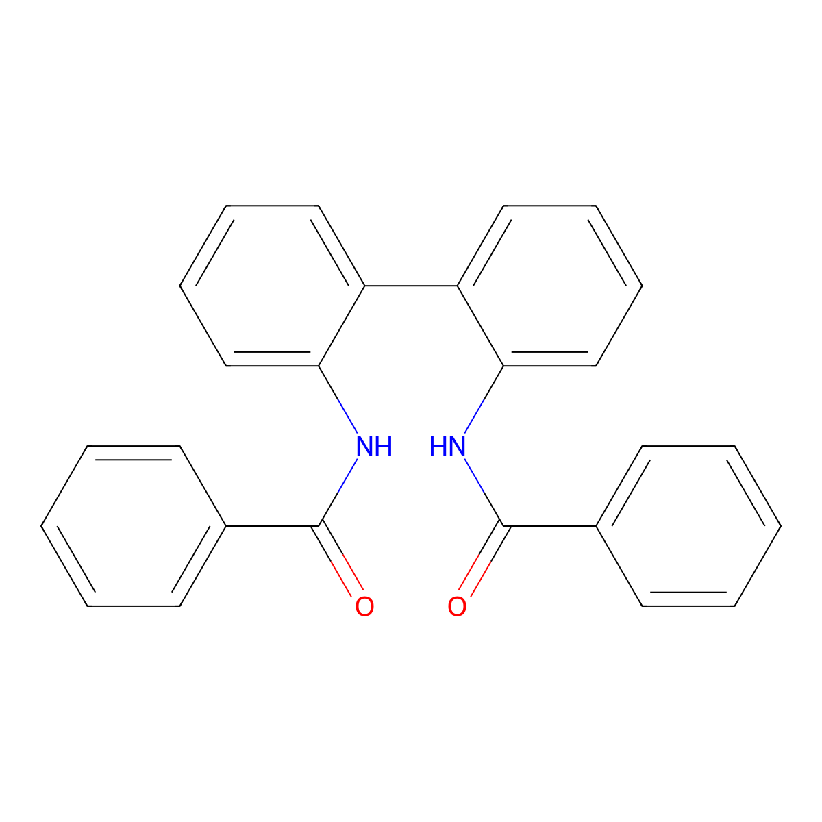 N-[2-(2-benzamidophenyl)phenyl]benzamide molecular structure, CAS 26625-17-2