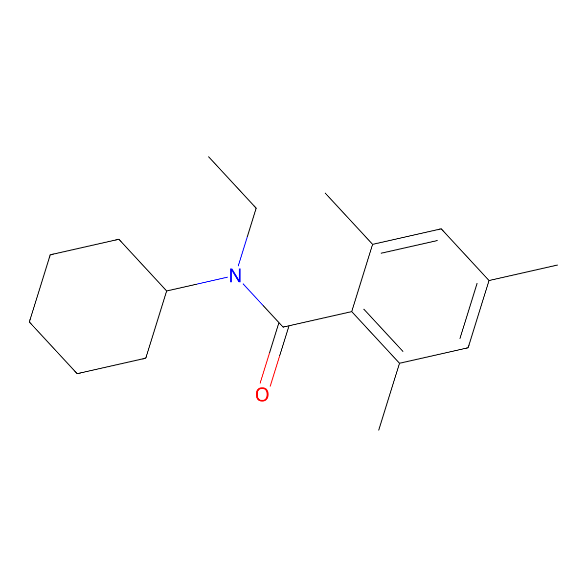 N-Cyclohexyl-N-ethyl-2,4,6-trimethylbenzamide molecular structure, CAS 2662541-69-5