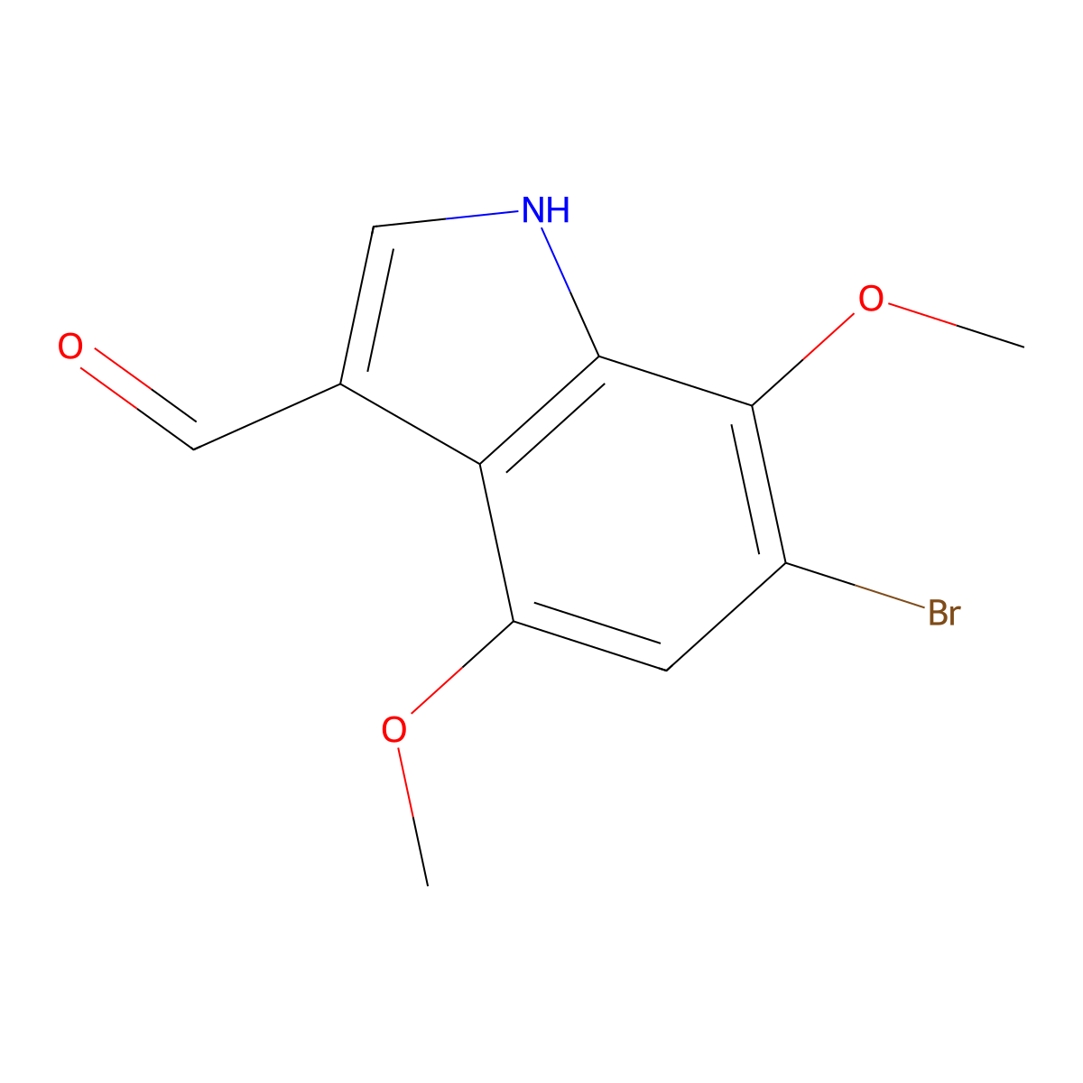 6-Bromo-4,7-dimethoxy-1H-indole-3-carbaldehyde molecular structure, CAS 2662635-96-1