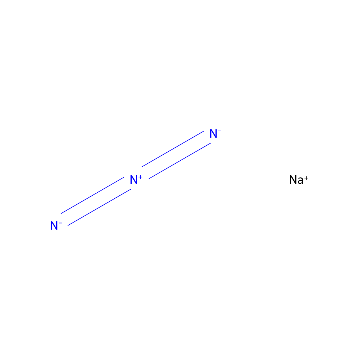 Sodium Azide molecular structure, CAS 26628-22-8
