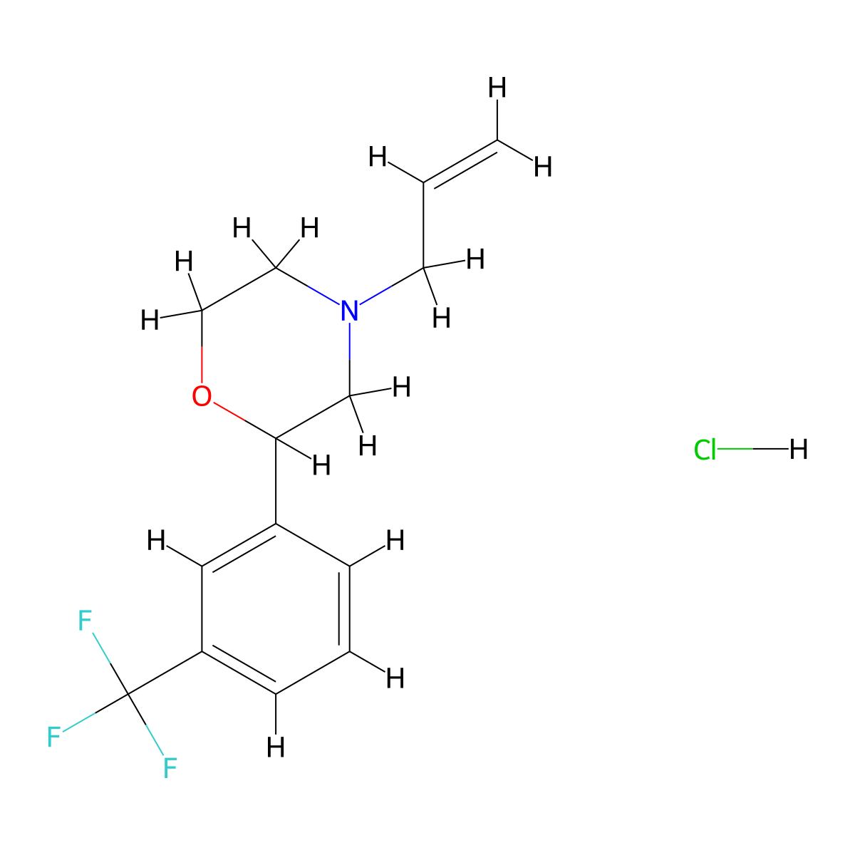 Morpholine, 4-allyl-2-(alpha,alpha,alpha-trifluoro-m-tolyl)-, hydrochloride molecular structure, CAS 26629-88-9