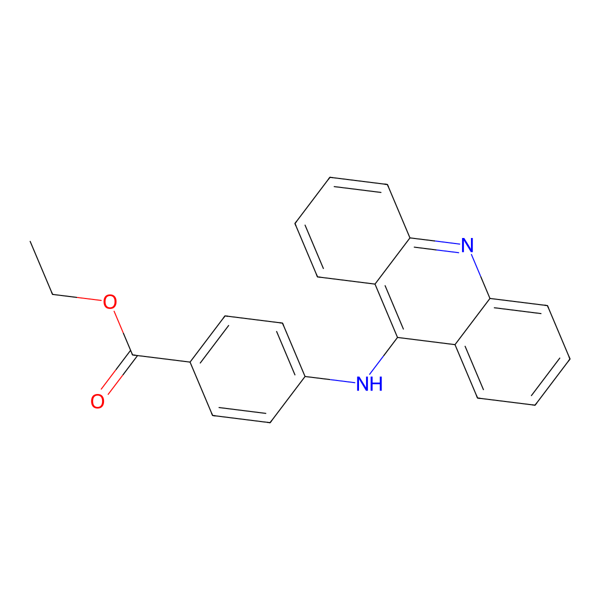 Ethyl 4-(acridin-9-ylamino)benzoate molecular structure, CAS 26630-06-8