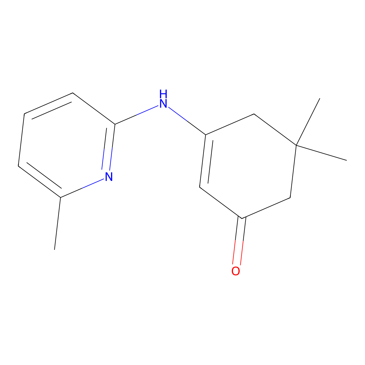 5,5-Dimethyl-3-[(6-methylpyridin-2-yl)amino]cyclohex-2-en-1-one molecular structure, CAS 266306-22-3