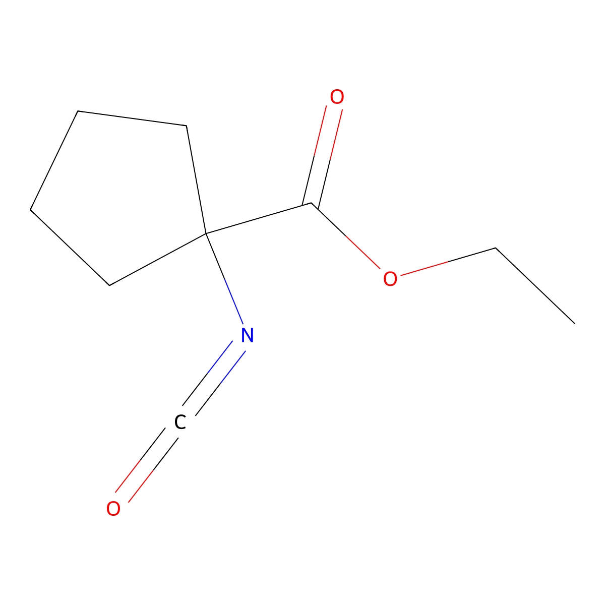Ethyl 1-isocyanatocyclopentane-1-carboxylate molecular structure, CAS 266308-13-8