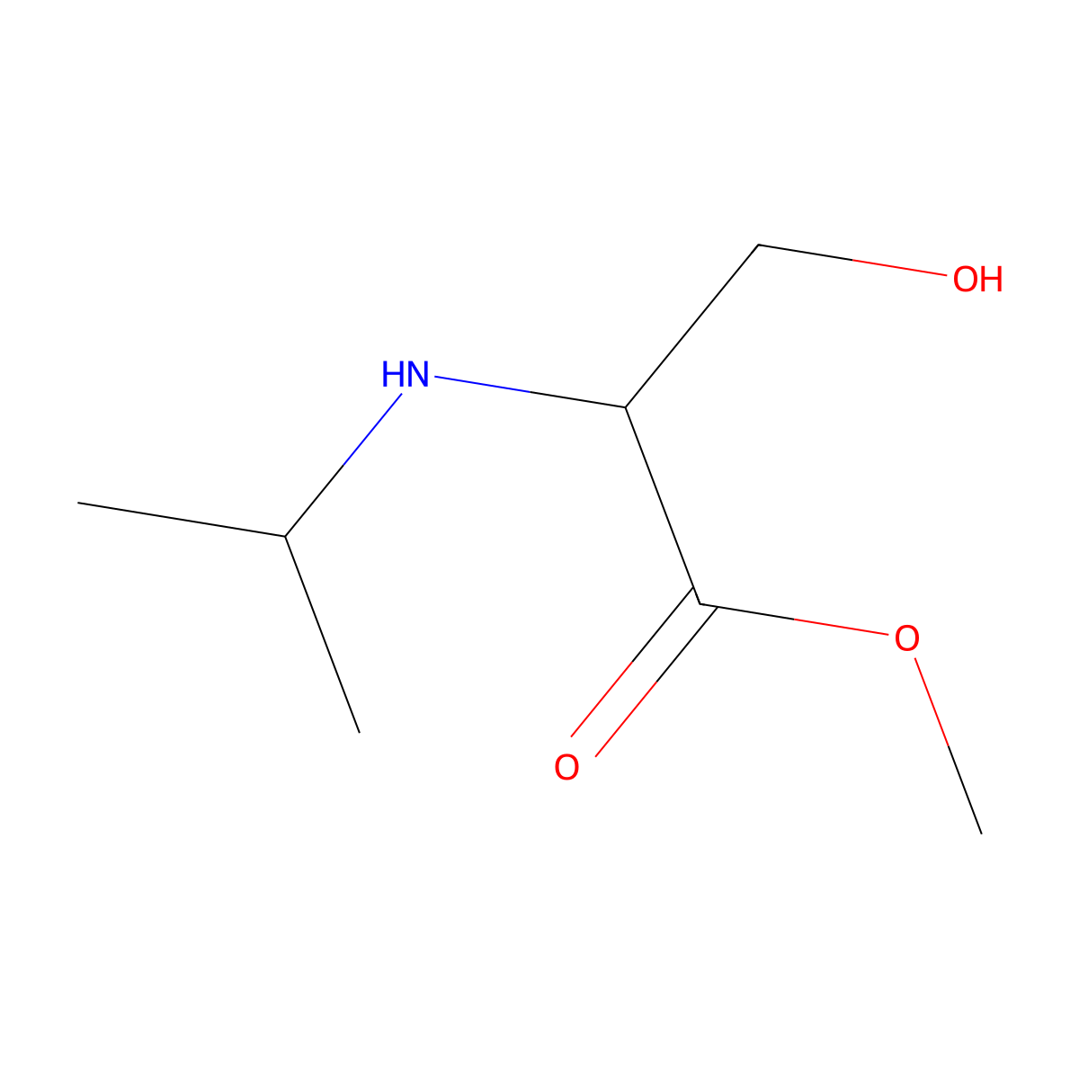 Methyl 3-hydroxy-2-[(propan-2-yl)amino]propanoate molecular structure, CAS 266311-86-8