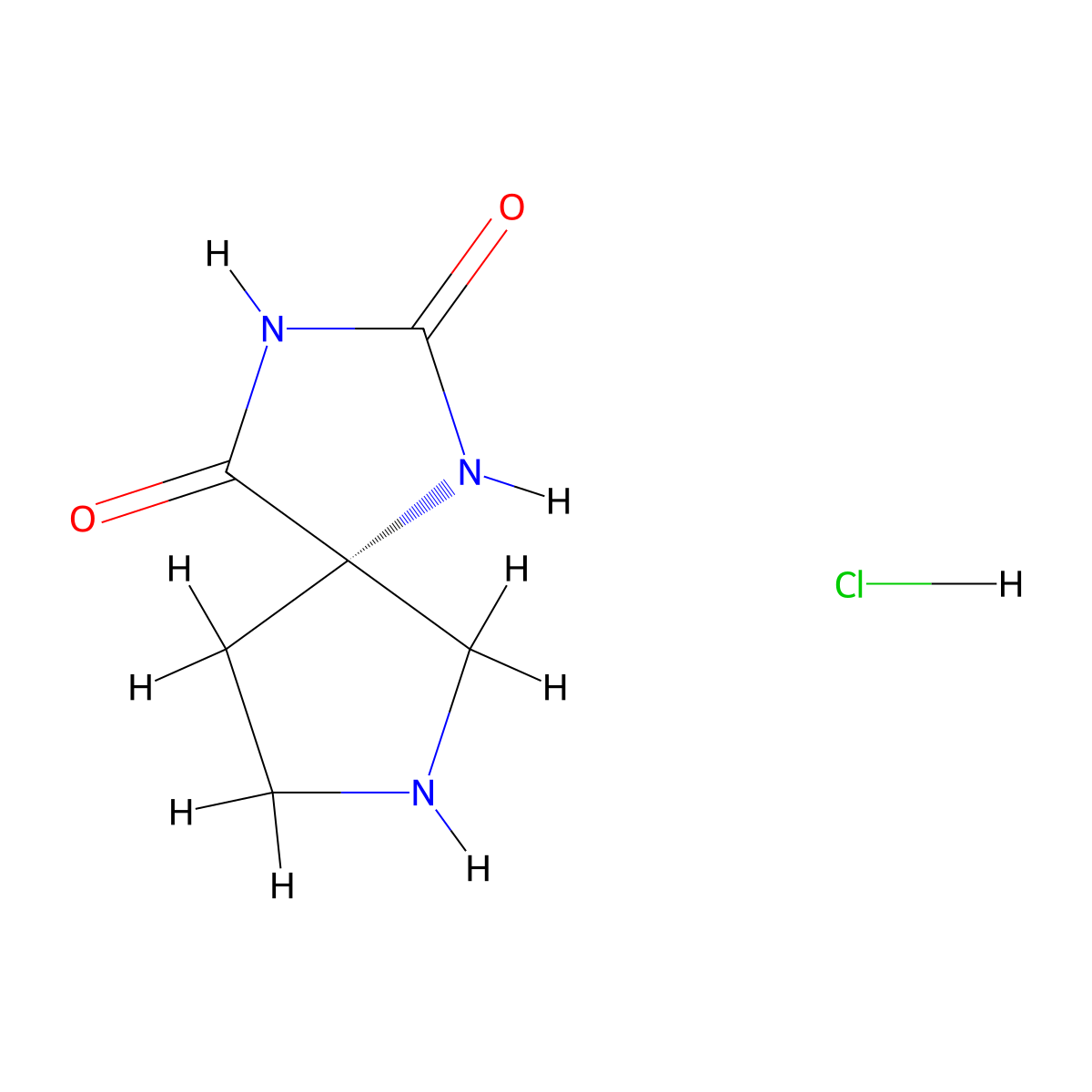 (S)-1,3,7-Triazaspiro[4.4]nonane-2,4-dione hydrochloride molecular structure, CAS 266312-76-9