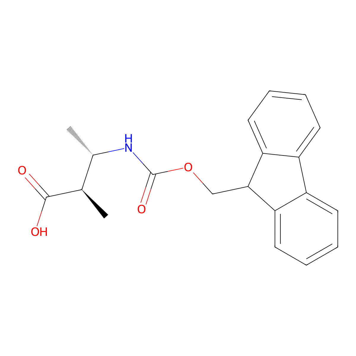 (2R,3S)-3-[[(9H-Fluoren-9-ylmethoxy)carbonyl]amino]-2-methylbutanoic acid molecular structure, CAS 266318-76-7