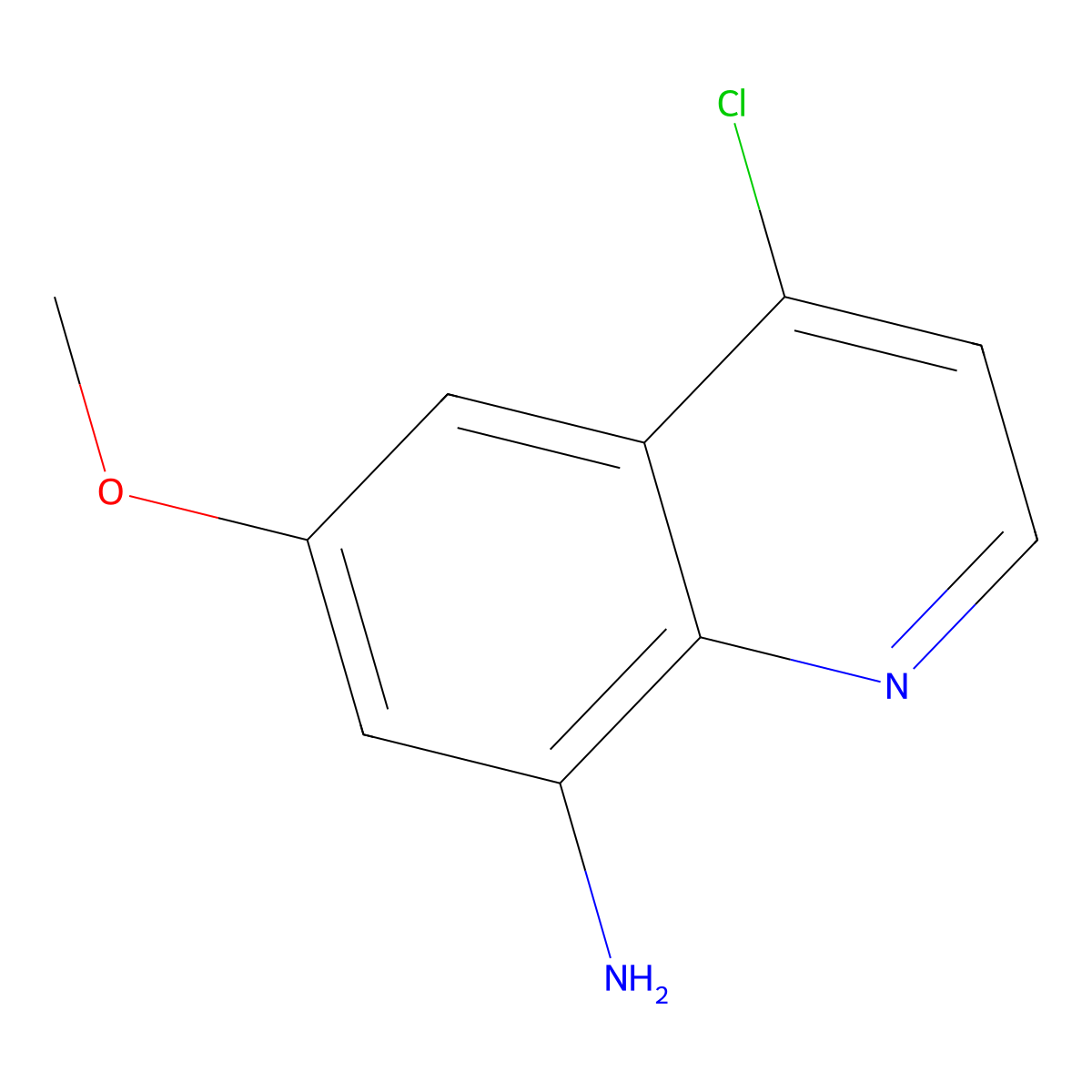 4-Chloro-6-methoxyquinolin-8-amine molecular structure, CAS 266336-49-6