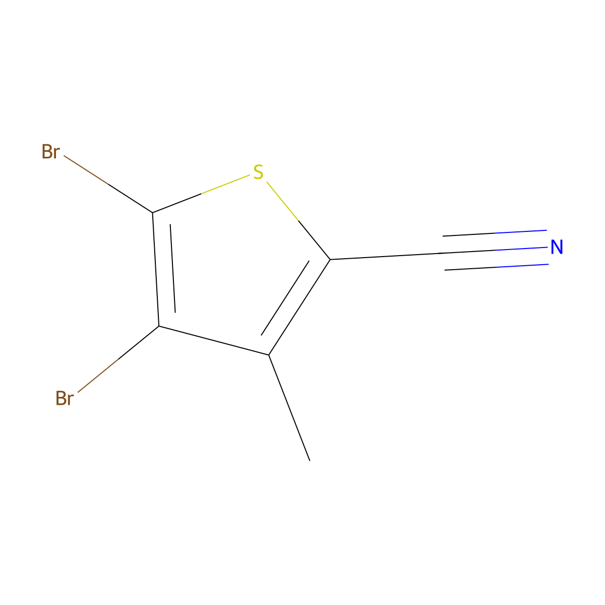 4,5-Dibromo-3-methylthiophene-2-carbonitrile molecular structure, CAS 266338-05-0