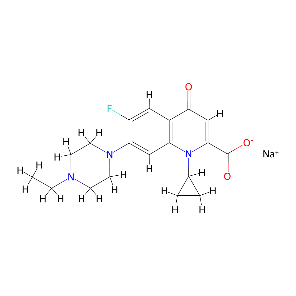 Enrofloxacin Sodium molecular structure, CAS 266346-15-0
