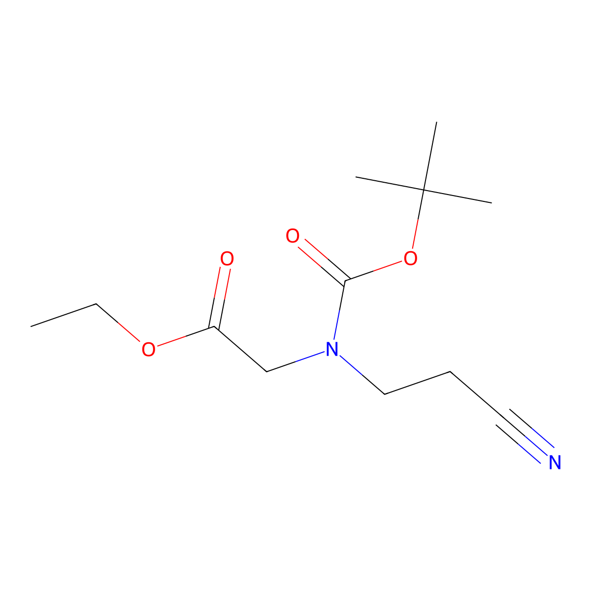 Ethyl 2-((tert-butoxycarbonyl)(2-cyanoethyl)amino)acetate molecular structure, CAS 266353-18-8