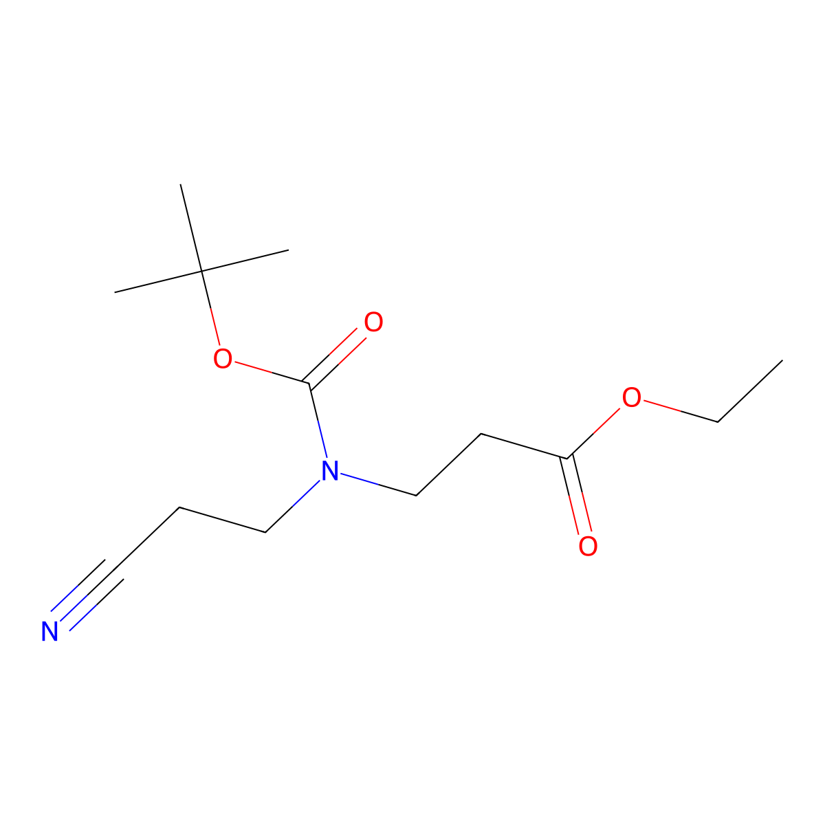 Ethyl 3-((tert-butoxycarbonyl)(2-cyanoethyl)amino)propanoate molecular structure, CAS 266353-22-4