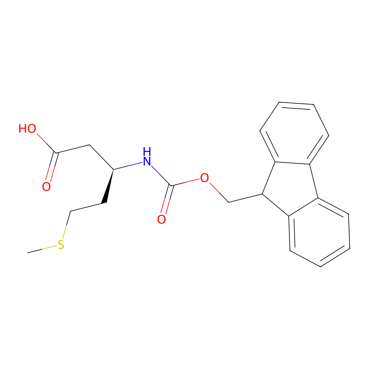 (3R)-3-({[(9H-fluoren-9-yl)methoxy]carbonyl}amino)-5-(methylsulfanyl)pentanoic acid molecular structure, CAS 266359-48-2