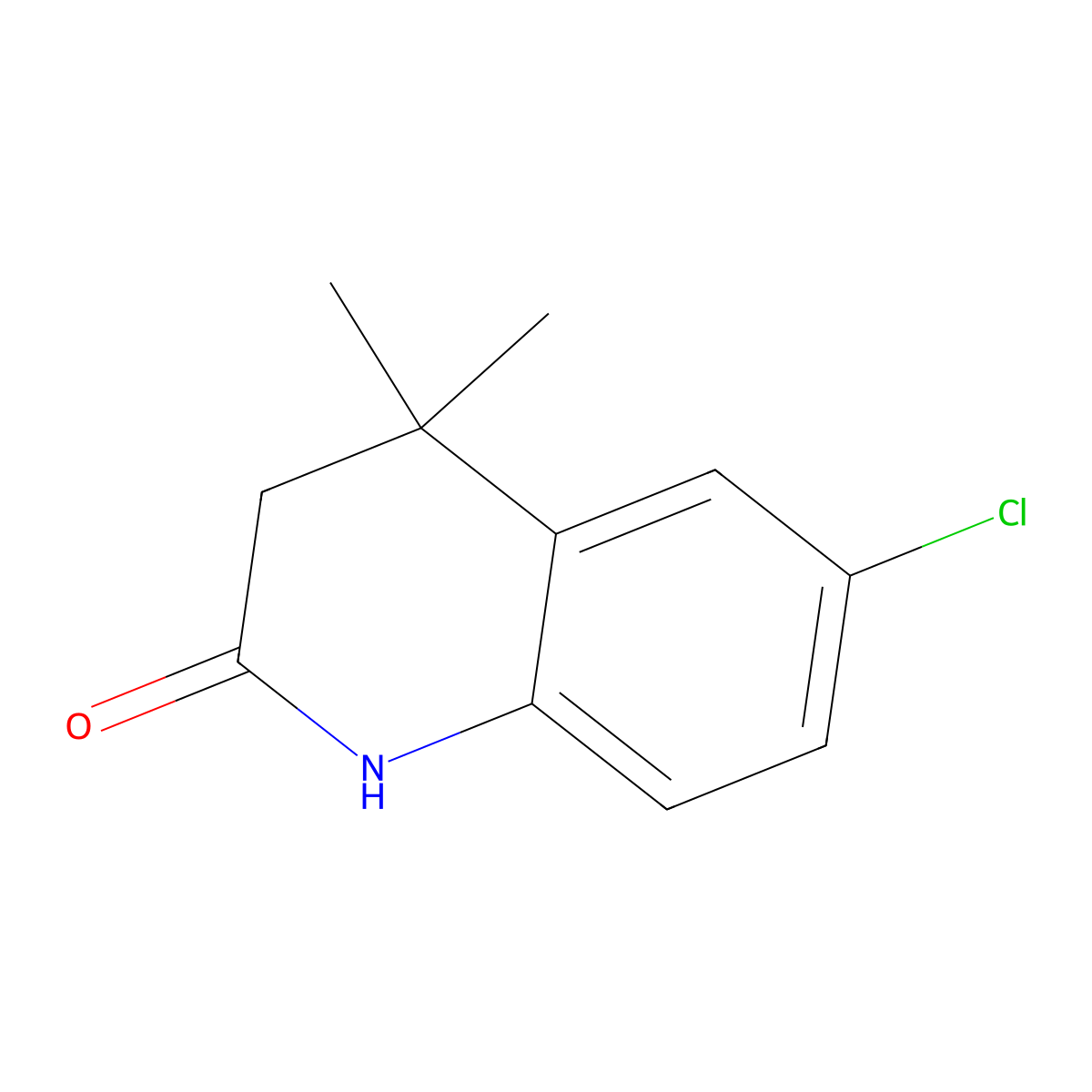 6-Chloro-4,4-dimethyl-3,4-dihydroquinolin-2(1H)-one molecular structure, CAS 266359-63-1