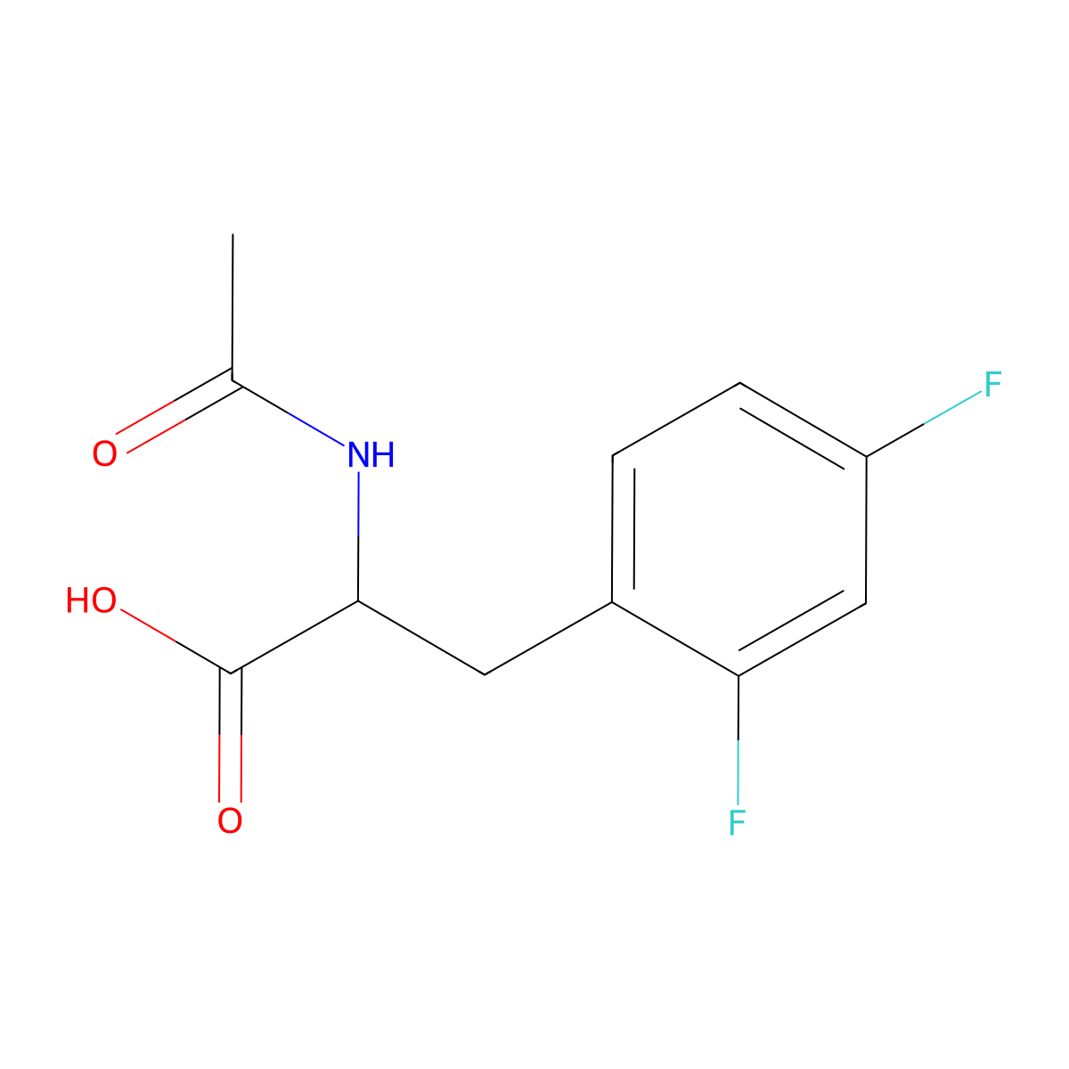 3-(2,4-Difluorophenyl)-2-acetamidopropanoic acid molecular structure, CAS 266360-48-9