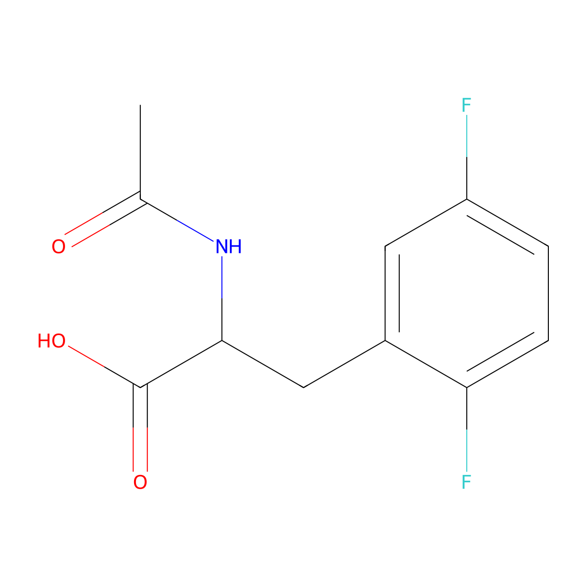 2-Acetamido-3-(2,5-difluorophenyl)propanoic acid molecular structure, CAS 266360-49-0