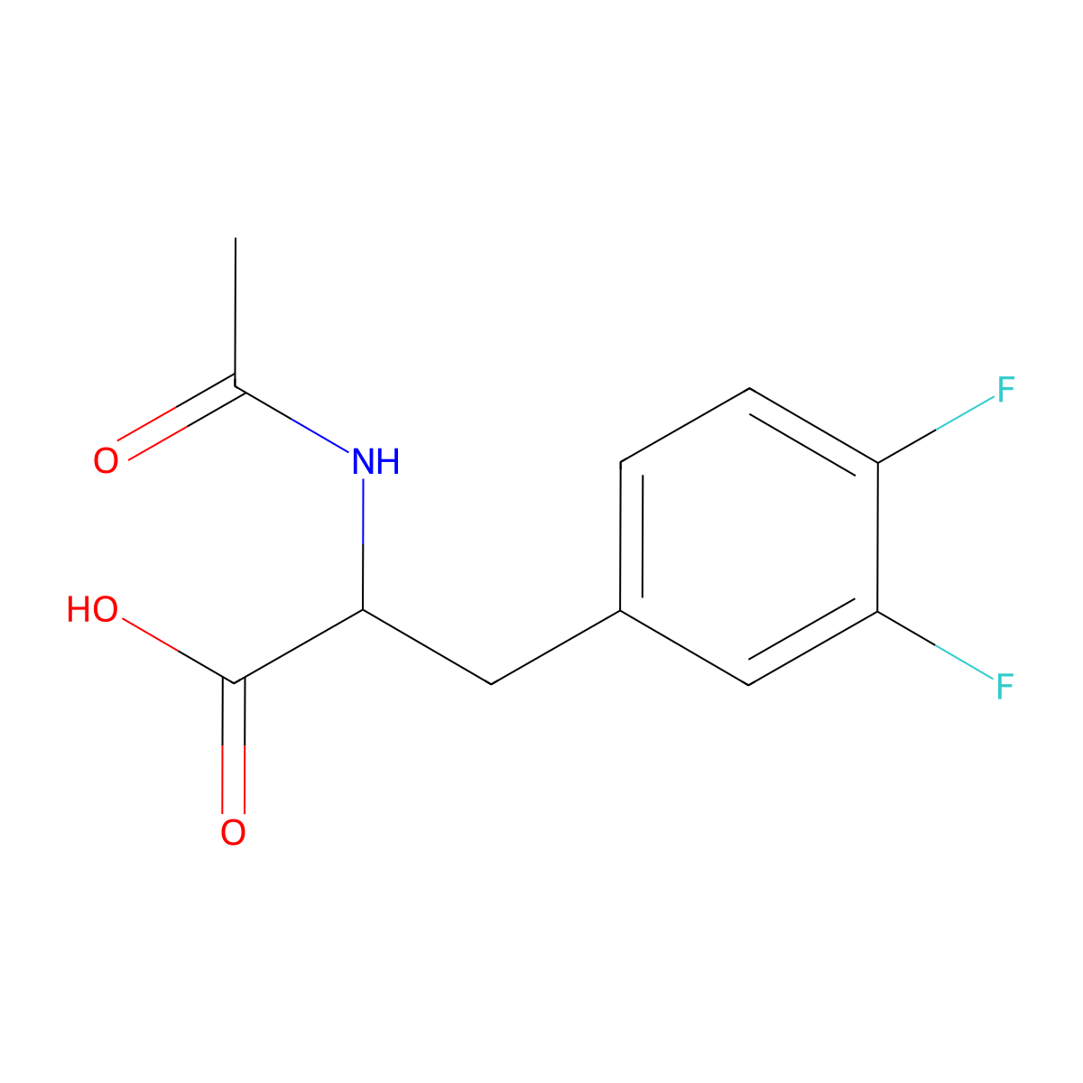 (S)-2-acetamido-3-(3,4-difluorophenyl)propanoic acid molecular structure, CAS 266360-51-4