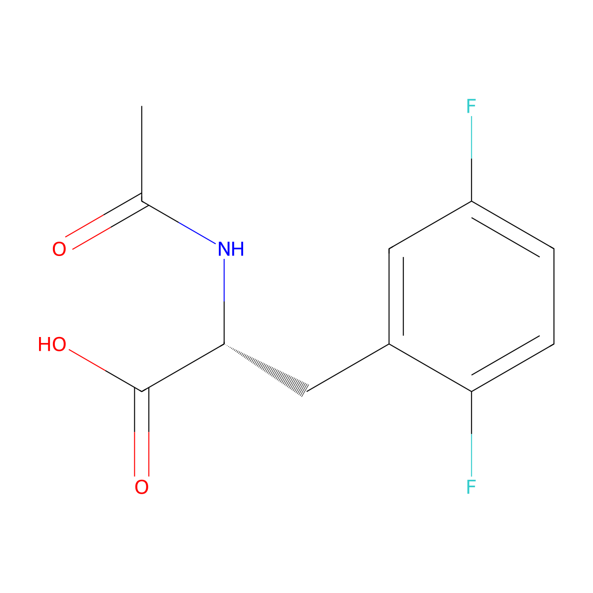 (R)-2-acetamido-3-(2,5-difluorophenyl)propanoic acid molecular structure, CAS 266360-55-8