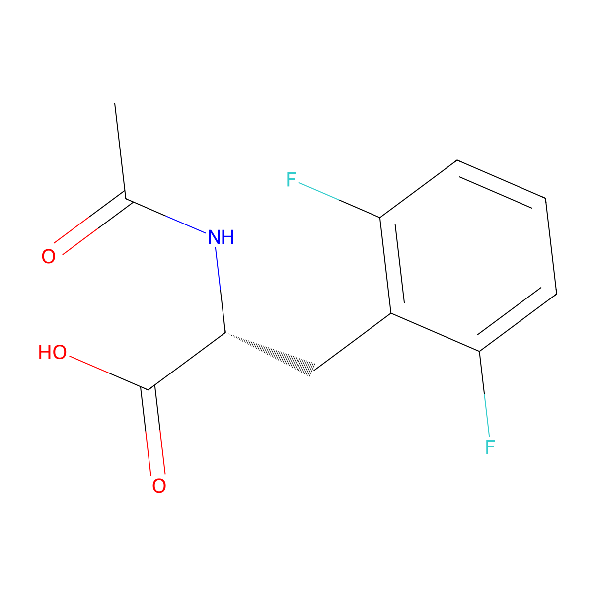 N-Acetyl-3-(2,6-difluorophenyl)-D-alanine molecular structure, CAS 266360-56-9
