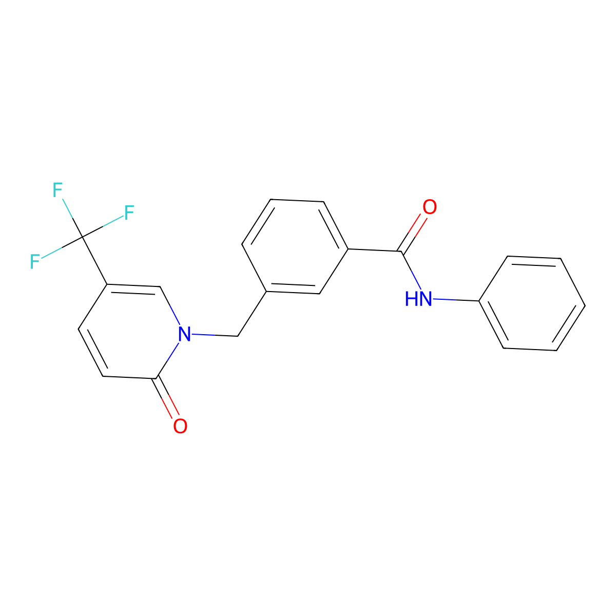 3-[[2-oxo-5-(trifluoromethyl)pyridin-1-yl]methyl]-N-phenylbenzamide molecular structure, CAS 266362-19-0