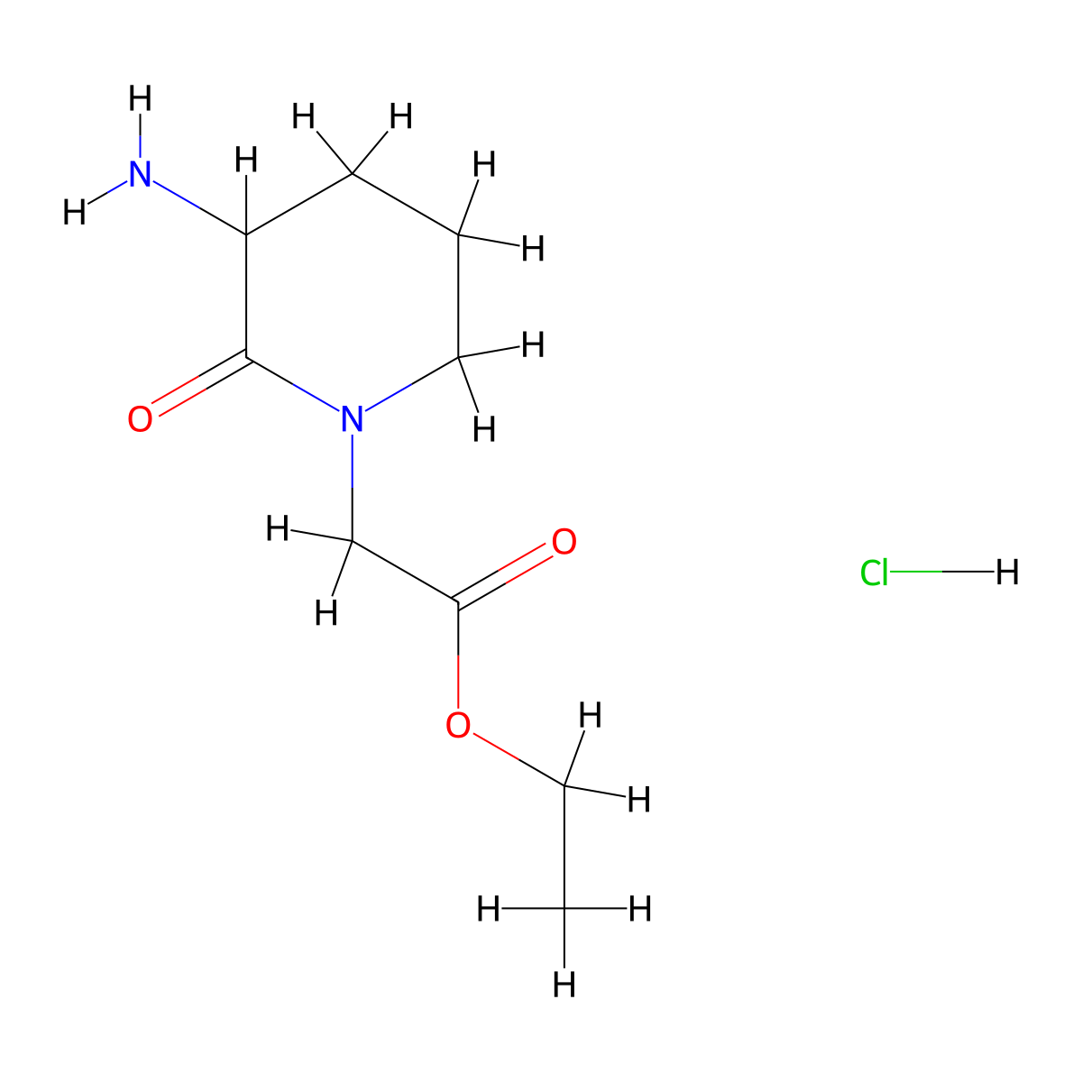 Ethyl 2-(3-amino-2-oxopiperidin-1-YL)acetate hydrochloride molecular structure, CAS 2663676-96-6