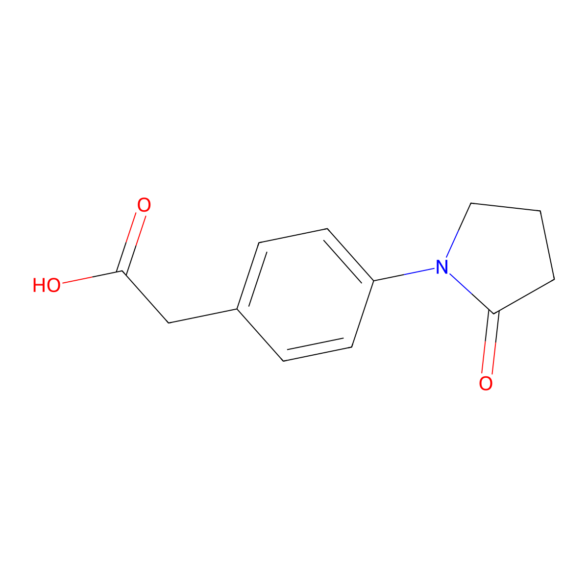 2-[4-(2-Oxopyrrolidin-1-yl)phenyl]acetic acid molecular structure, CAS 266369-35-1