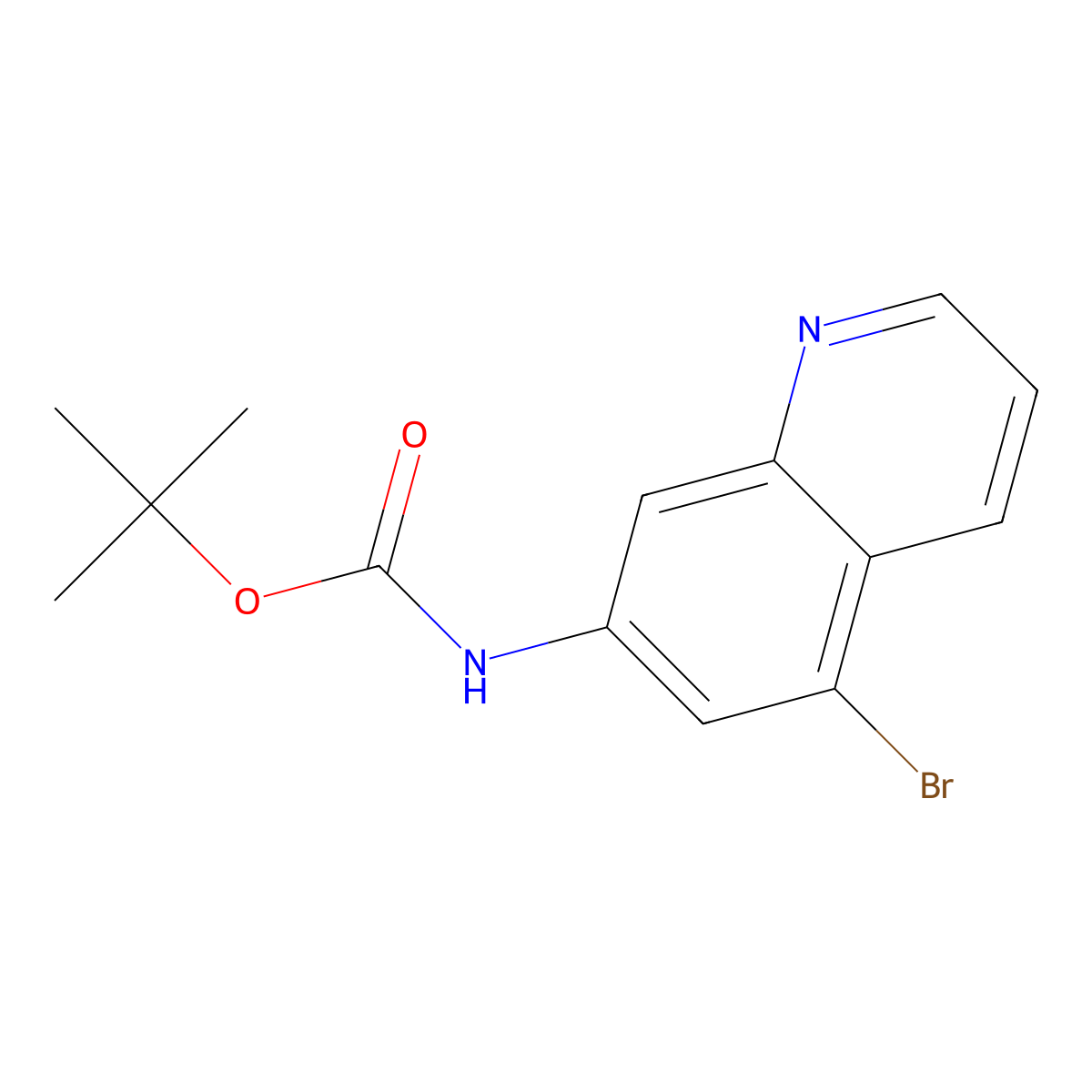Tert-butyl N-(5-bromo-7-quinolyl)carbamate molecular structure, CAS 2663758-82-3