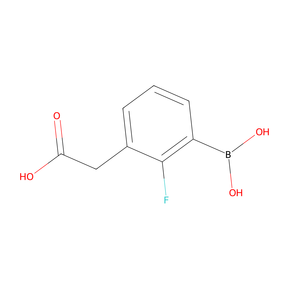 3-(Carboxymethyl)-2-fluorobenzeneboronic acid molecular structure, CAS 2663787-27-5