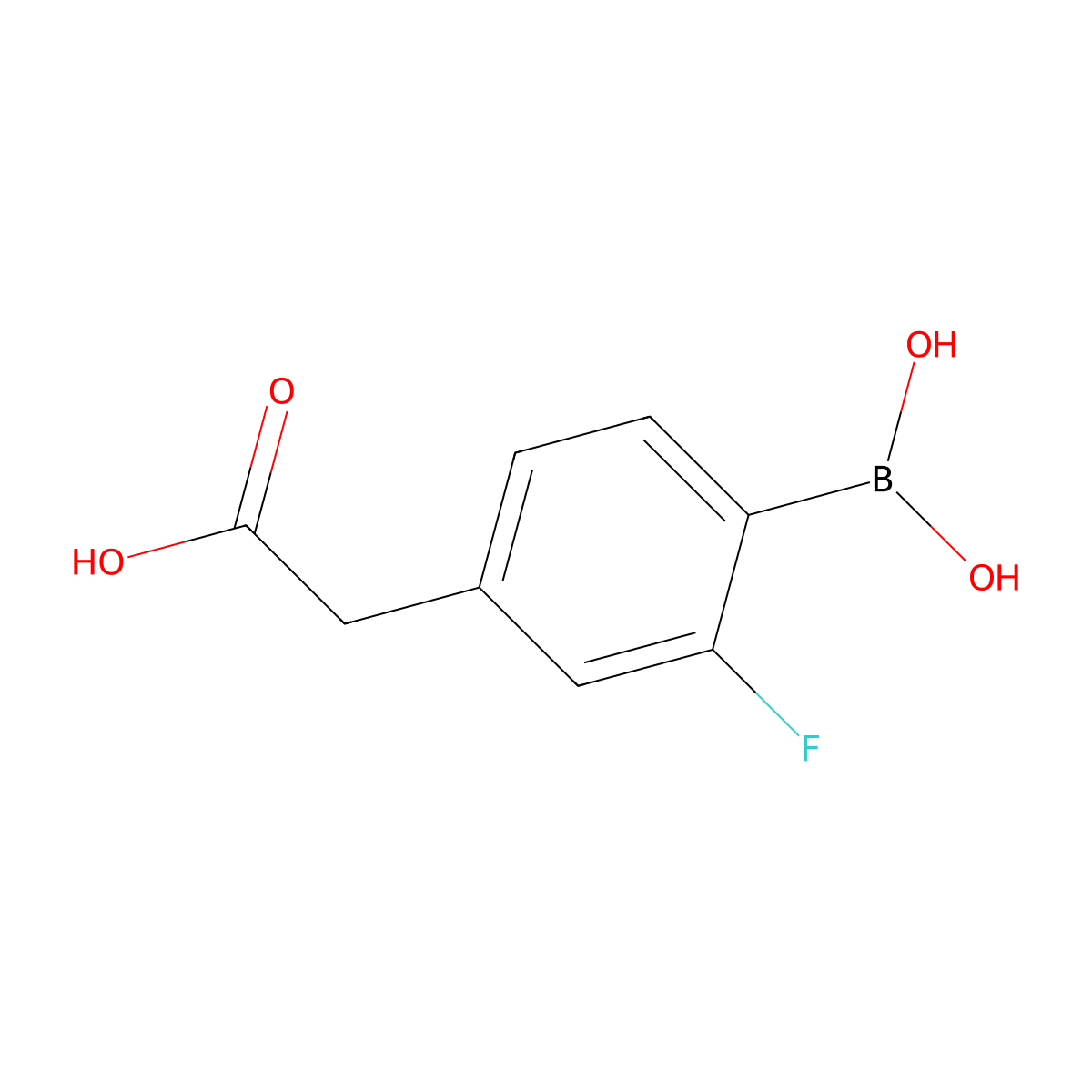 4-(Carboxymethyl)-2-fluorobenzeneboronic acid molecular structure, CAS 2663787-28-6