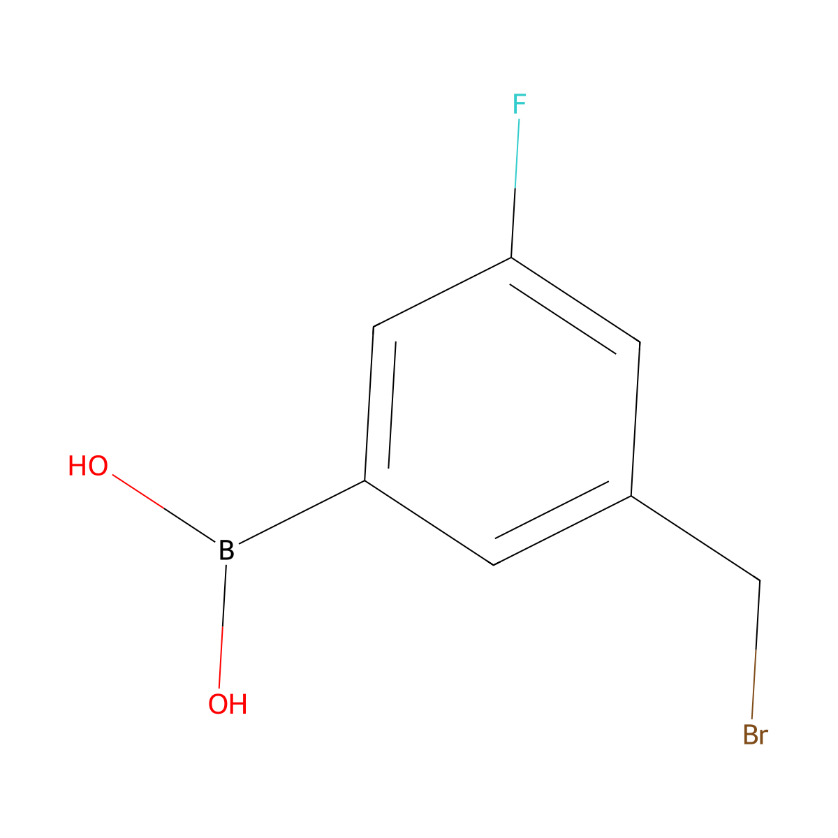 3-(Bromomethyl)-5-fluorobenzeneboronic acid molecular structure, CAS 2663787-29-7
