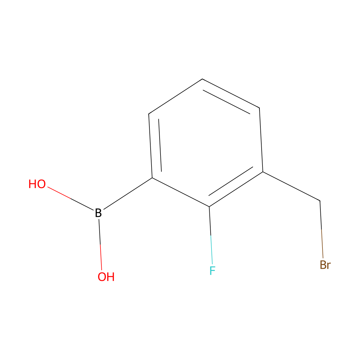 3-(Bromomethyl)-2-fluorobenzeneboronic acid molecular structure, CAS 2663787-30-0