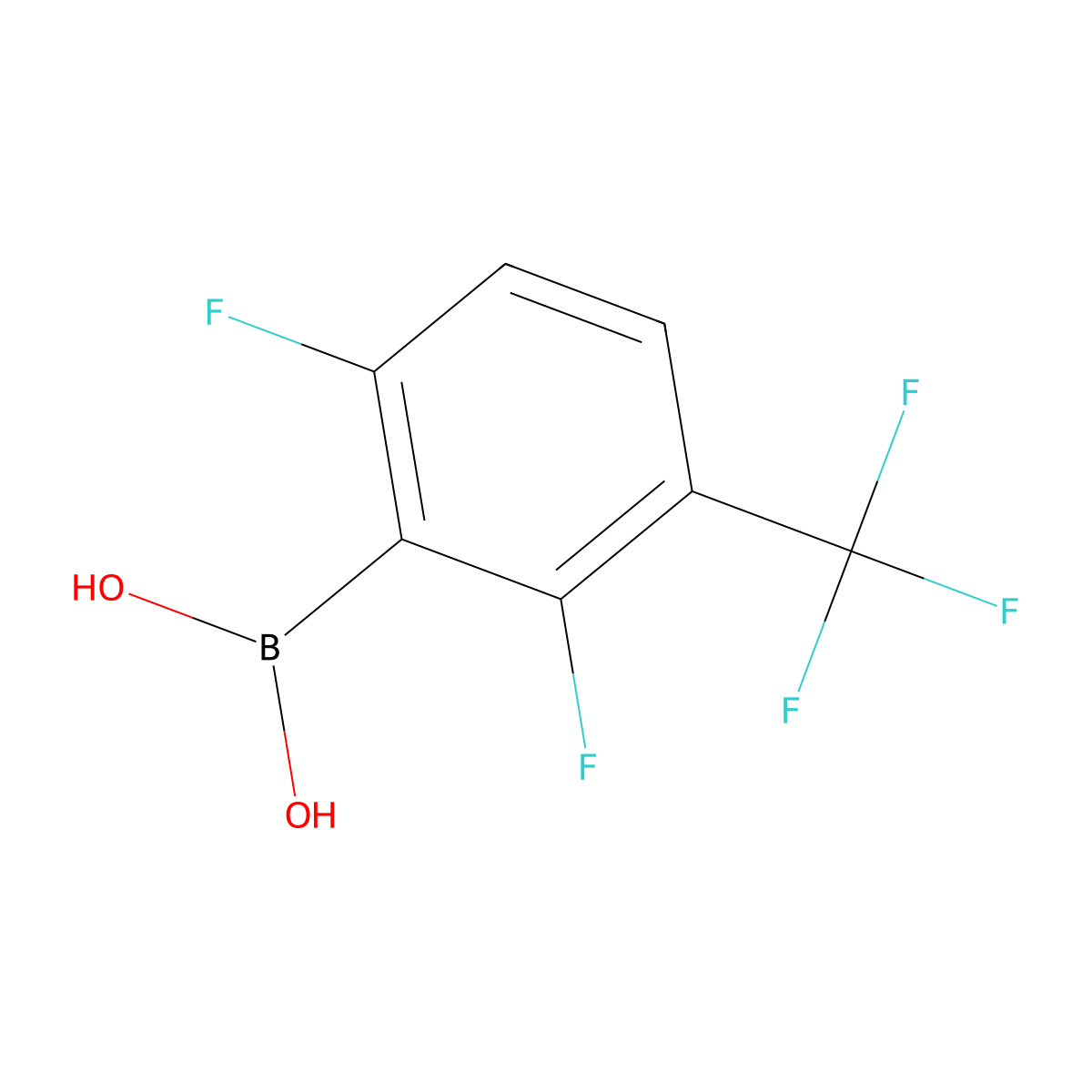 2,6-Difluoro-3-(trifluoromethyl)benzeneboronic acid molecular structure, CAS 2663787-31-1