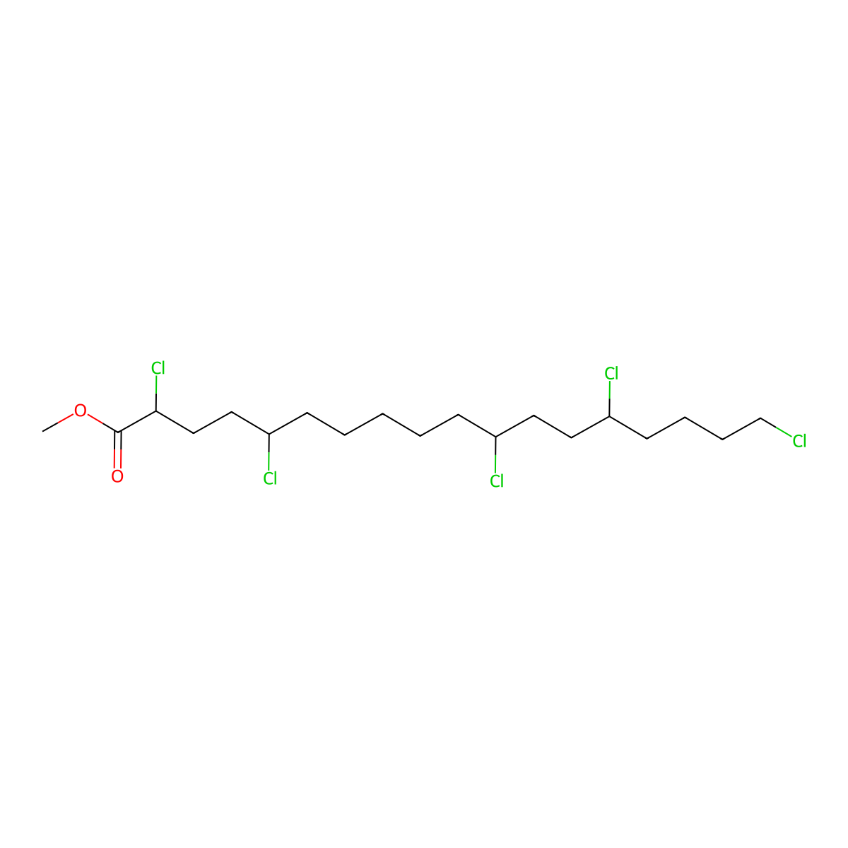 Octadecanoic acid, pentachloro-, methyl ester molecular structure, CAS 26638-28-8