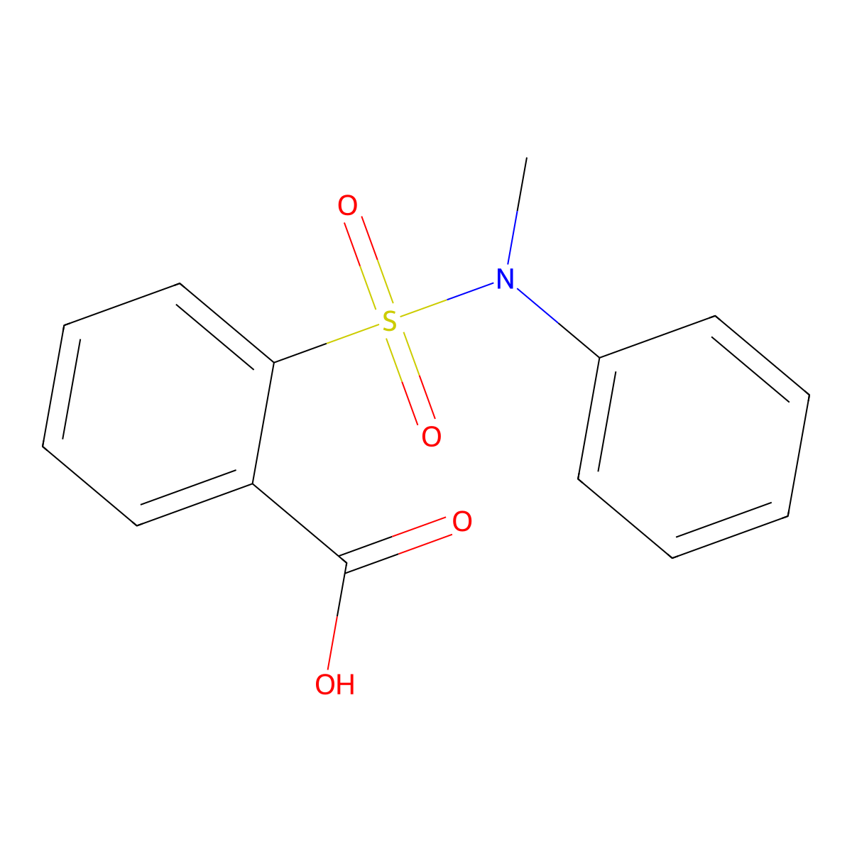 2-[Methyl(phenyl)sulfamoyl]benzoic acid molecular structure, CAS 26638-45-9