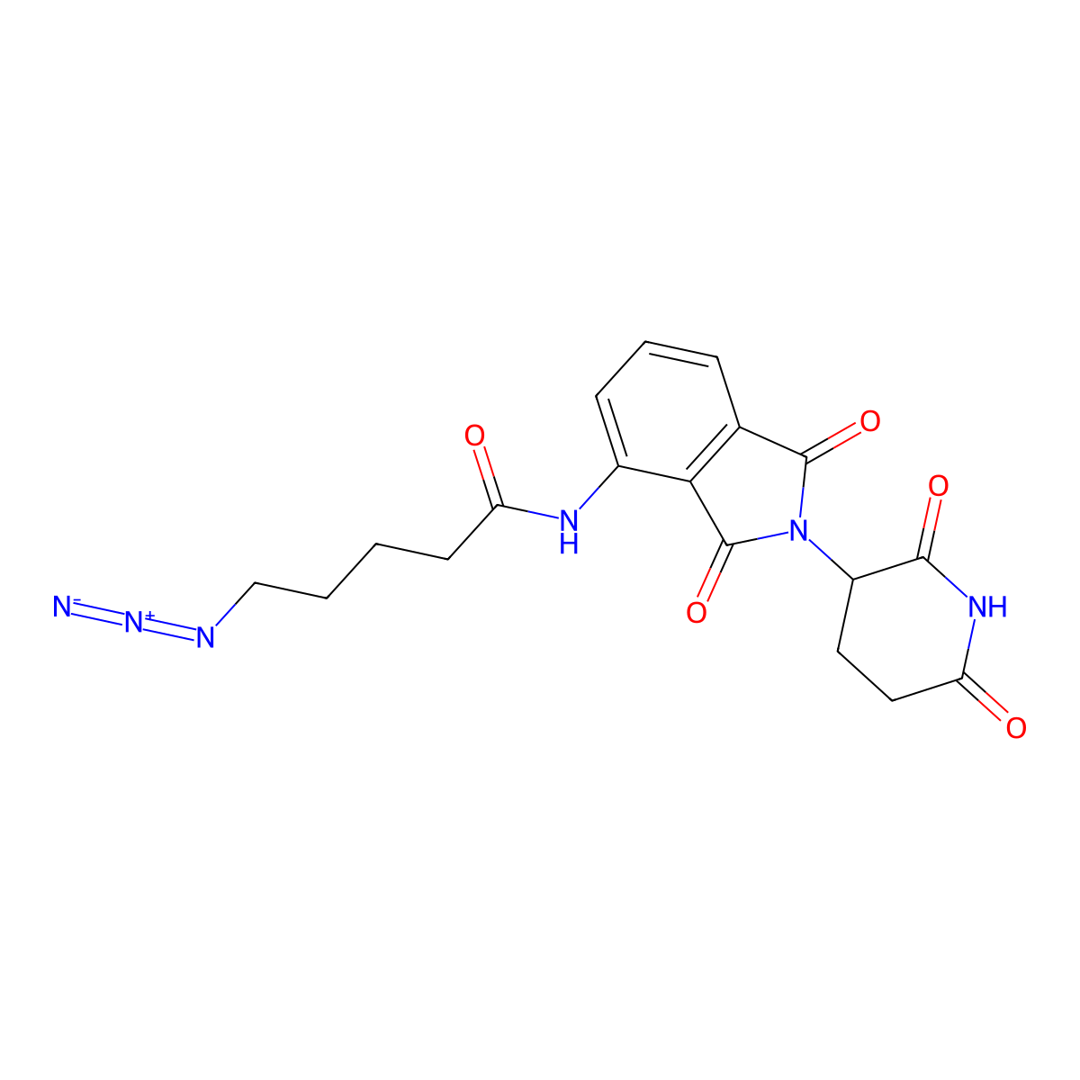 5-azido-N-[2-(2,6-dioxopiperidin-3-yl)-1,3-dioxo-2,3-dihydro-1H-isoindol-4-yl]pentanamide molecular structure, CAS 2663812-71-1
