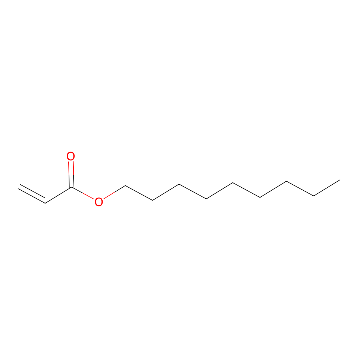 Nonyl acrylate molecular structure, CAS 2664-55-3