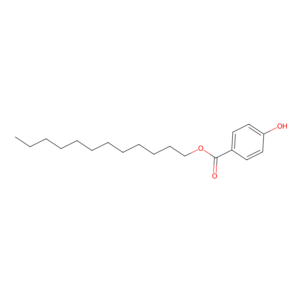 Benzoic acid, 4-hydroxy-, dodecyl ester molecular structure, CAS 2664-60-0