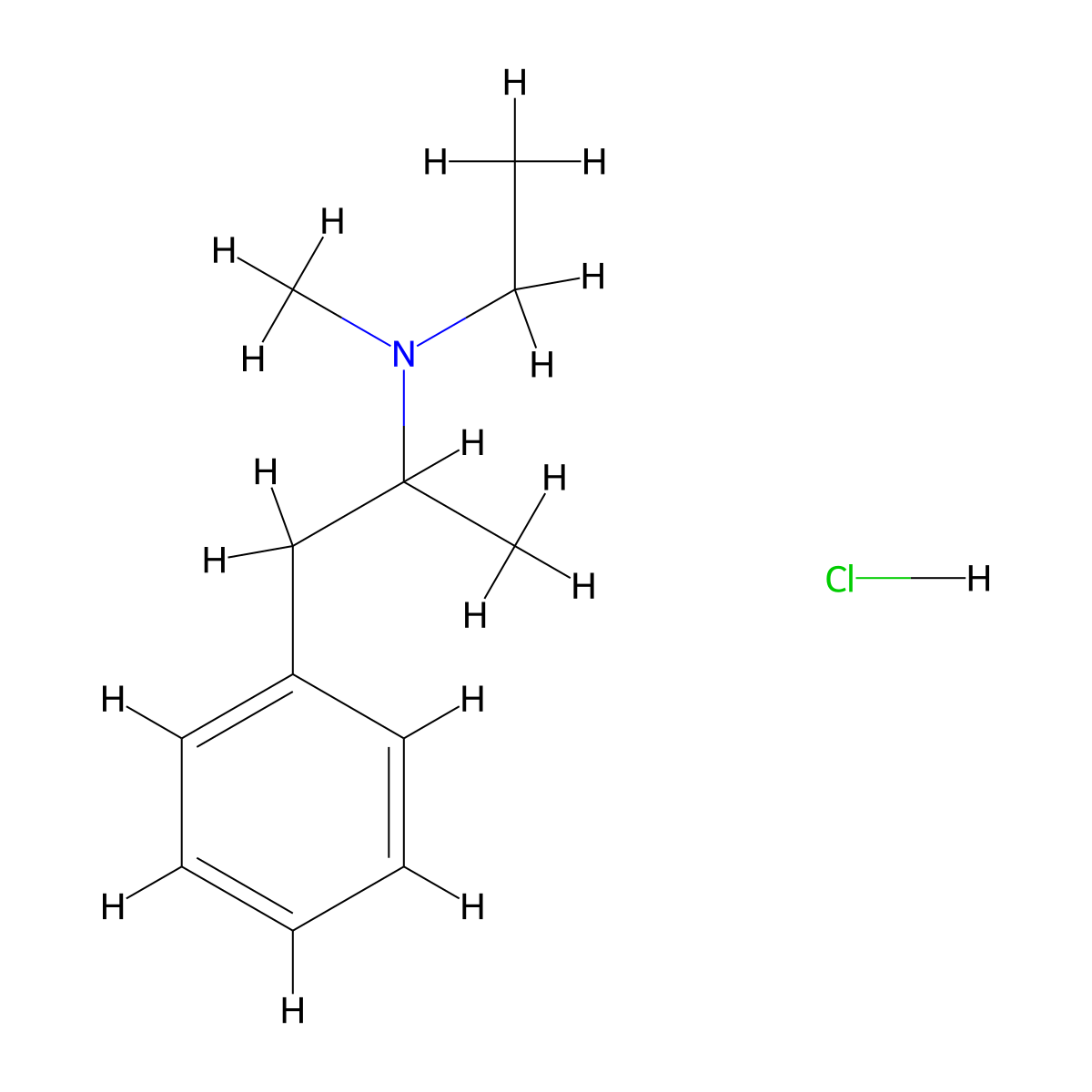 N-Ethyl-N,a-dimethylbenzeneethanamine Hydrochloride molecular structure, CAS 26640-62-0