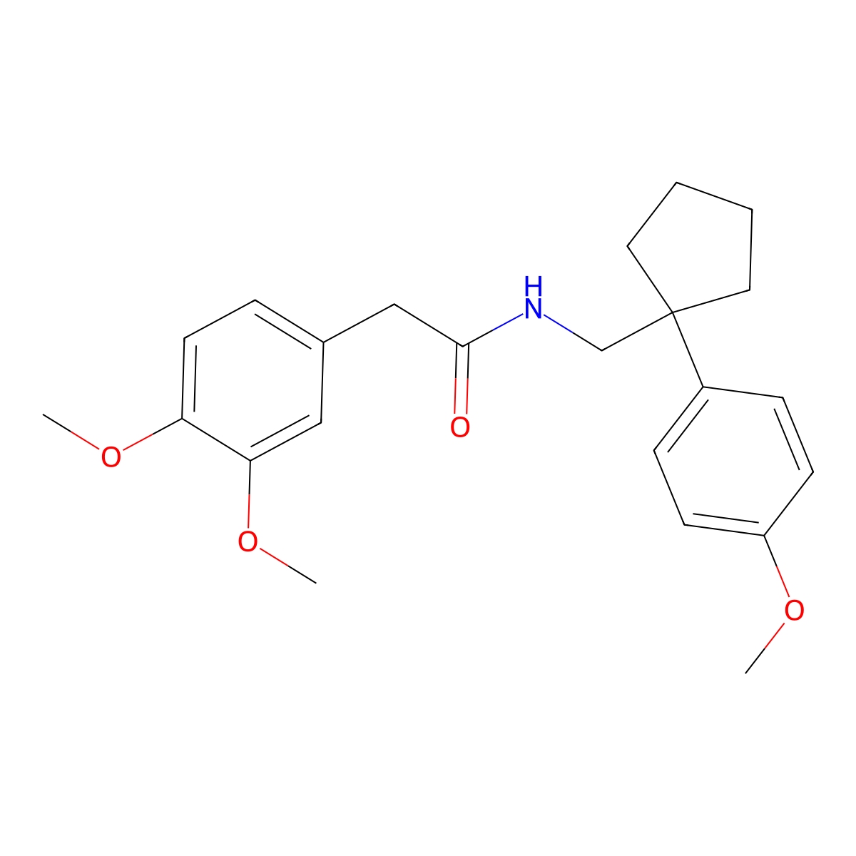 2-(3,4-dimethoxyphenyl)-N-[[1-(4-methoxyphenyl)cyclopentyl]methyl]acetamide molecular structure, CAS 26641-16-7