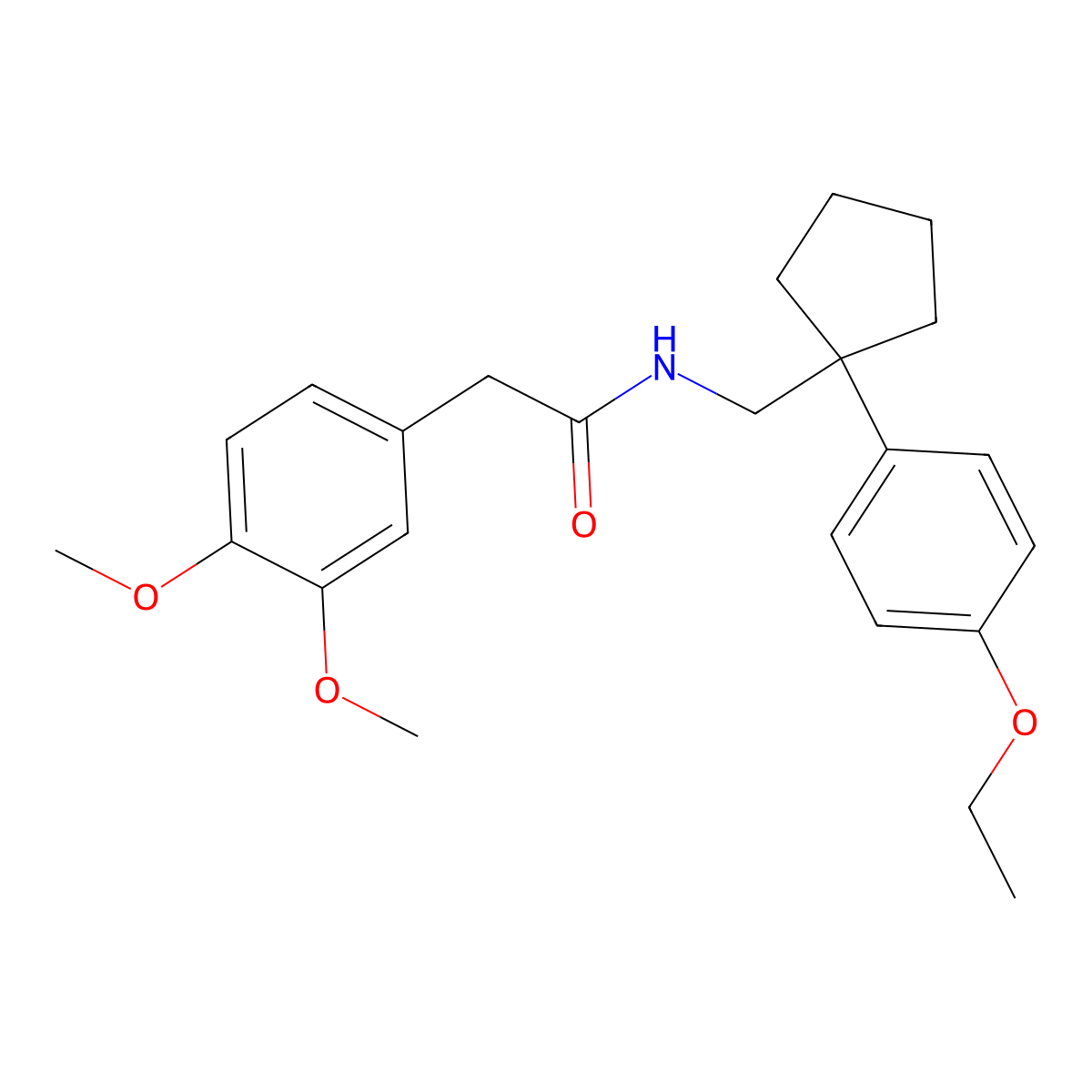 2-(3,4-dimethoxyphenyl)-N-[[1-(4-ethoxyphenyl)cyclopentyl]methyl]acetamide molecular structure, CAS 26641-17-8