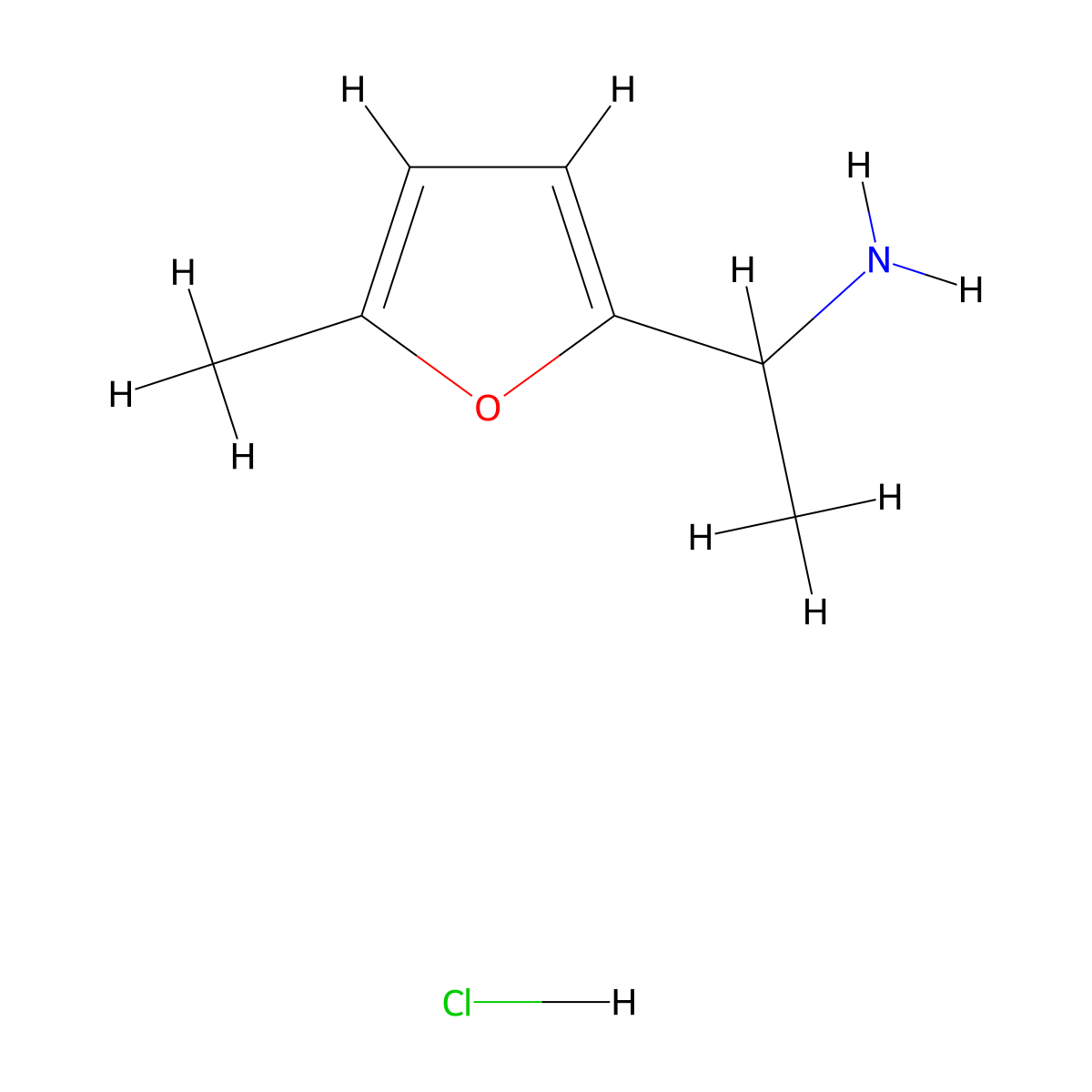 1-(5-Methylfuran-2-yl)ethan-1-amine hydrochloride molecular structure, CAS 2664343-08-0