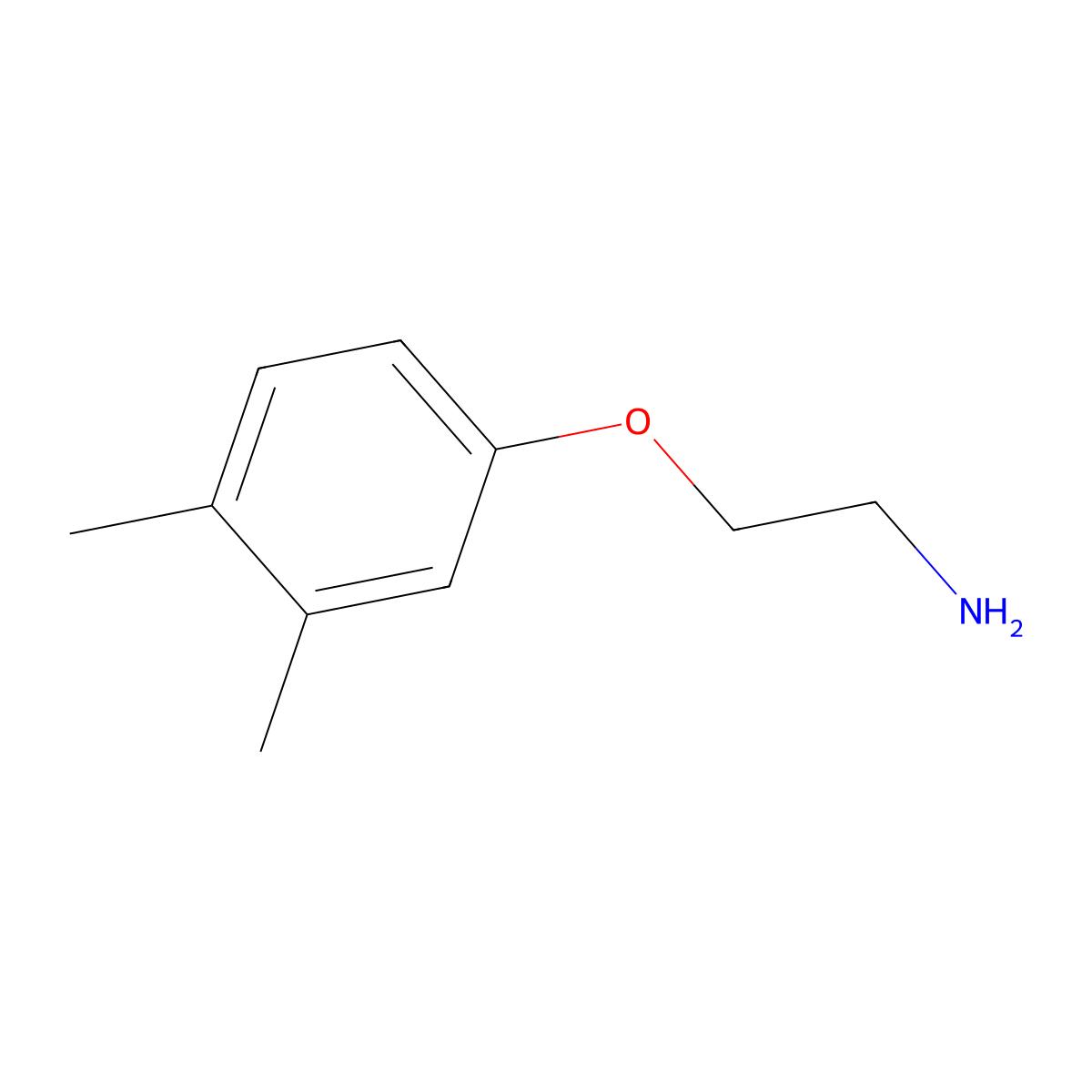 2-(3,4-Dimethylphenoxy)ethanamine molecular structure, CAS 26646-48-0