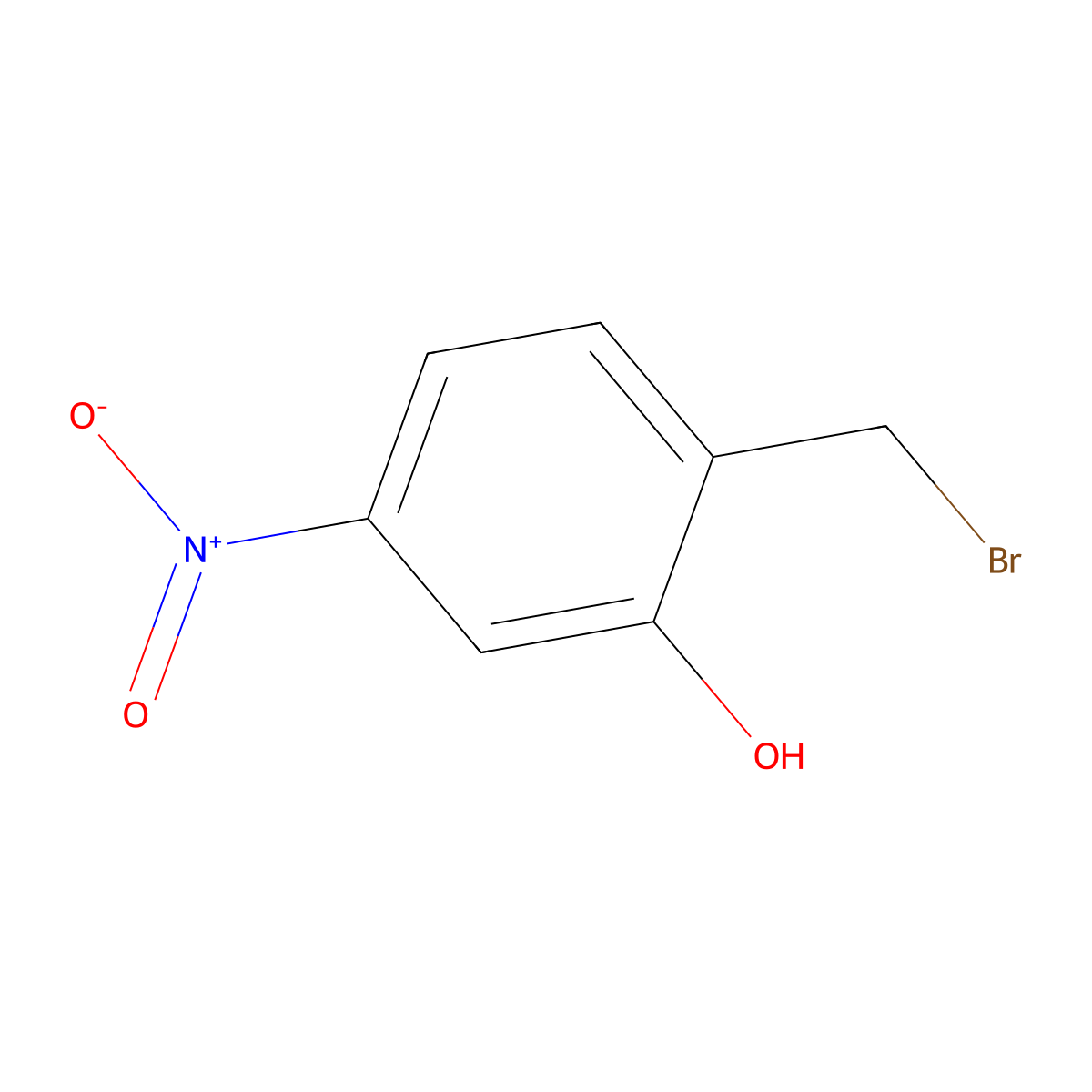 2-Bromomethyl-5-nitro-phenol molecular structure, CAS 26647-60-9