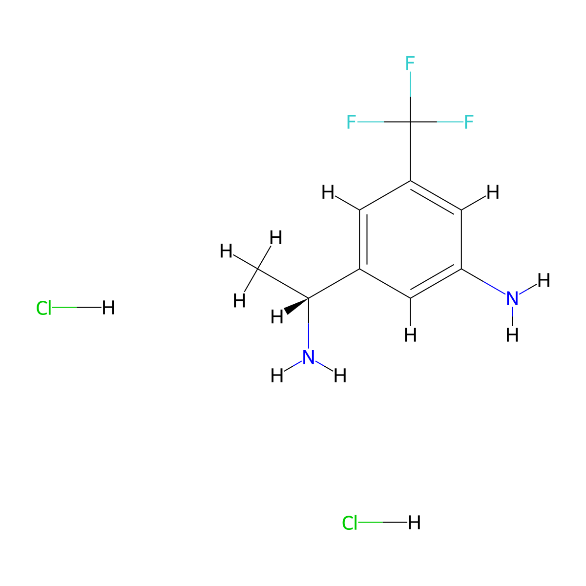 (R)-3-(1-Aminoethyl)-5-(trifluoromethyl)aniline dihydrochloride molecular structure, CAS 2664977-33-5