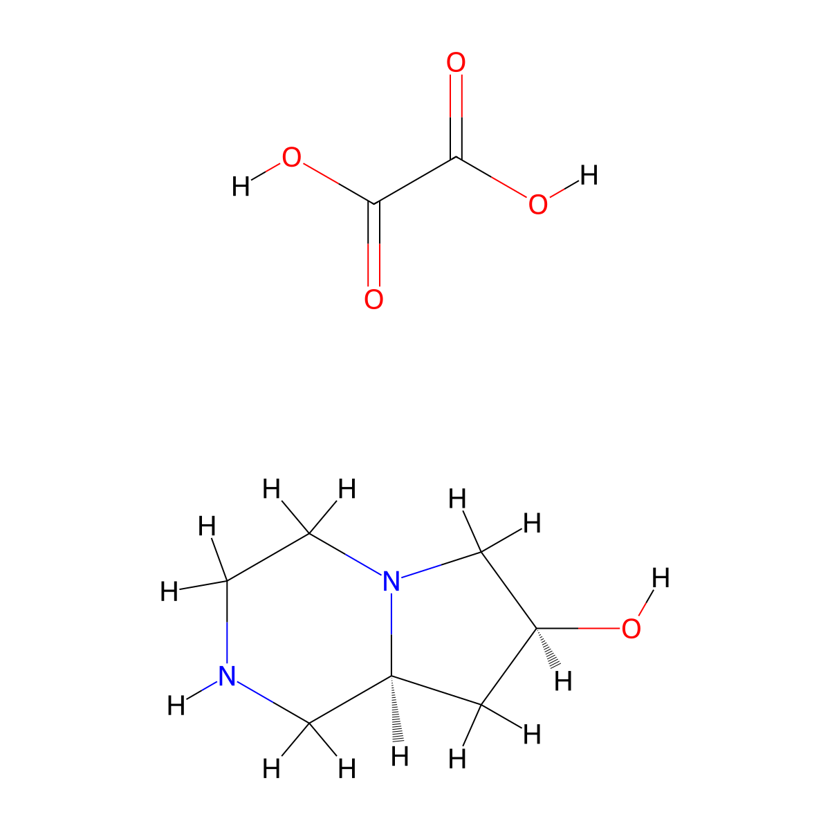 (7S,8aS)-1,2,3,4,6,7,8,8a-octahydropyrrolo[1,2-a]pyrazin-7-ol;oxalic acid molecular structure, CAS 2664977-34-6